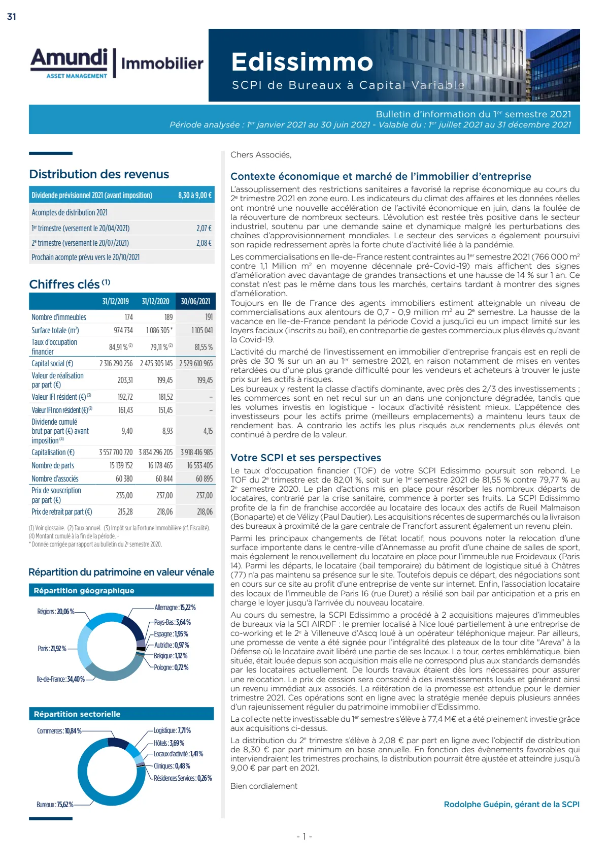 Bulletin trimestriel - 2ème trimestre 2021