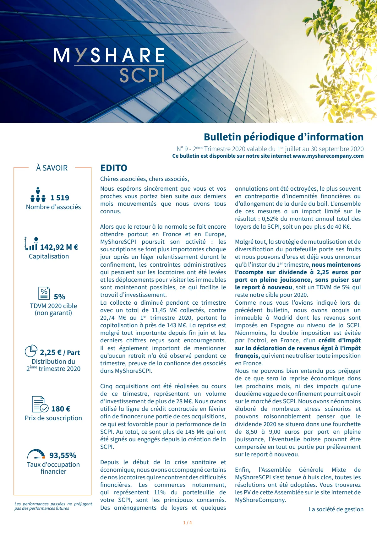 Bulletin trimestriel - 2ème trimestre 2020