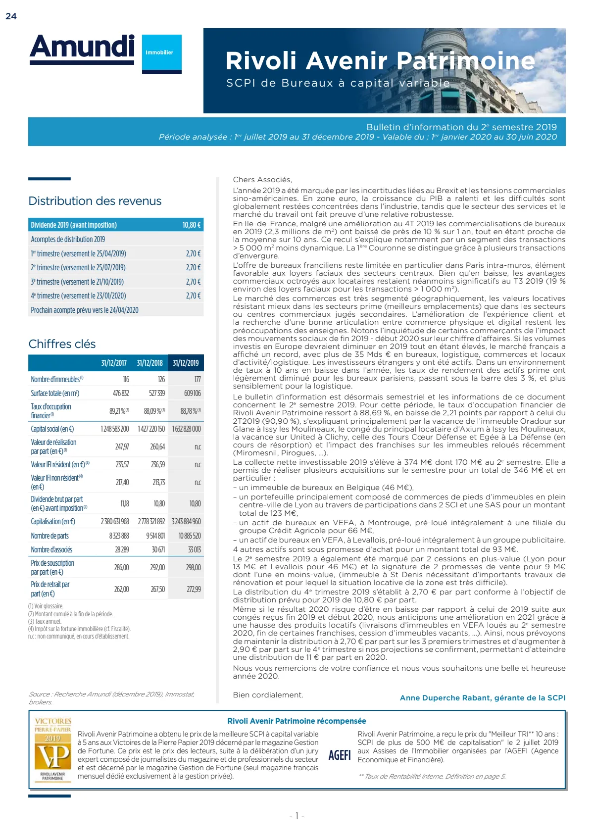 Bulletin semestriel - 2nd semestre 2019