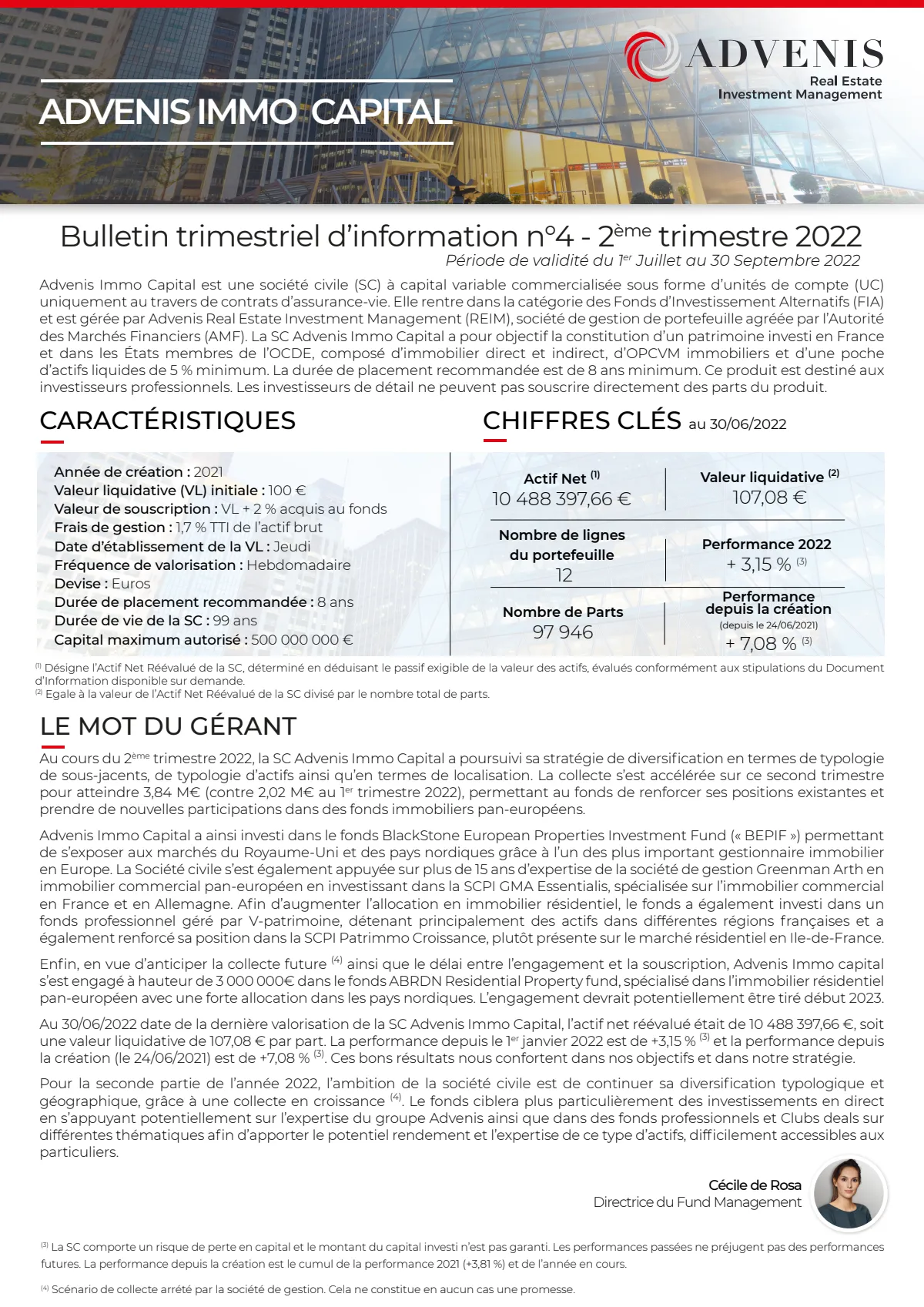 Bulletin trimestriel - 2ème trimestre 2022