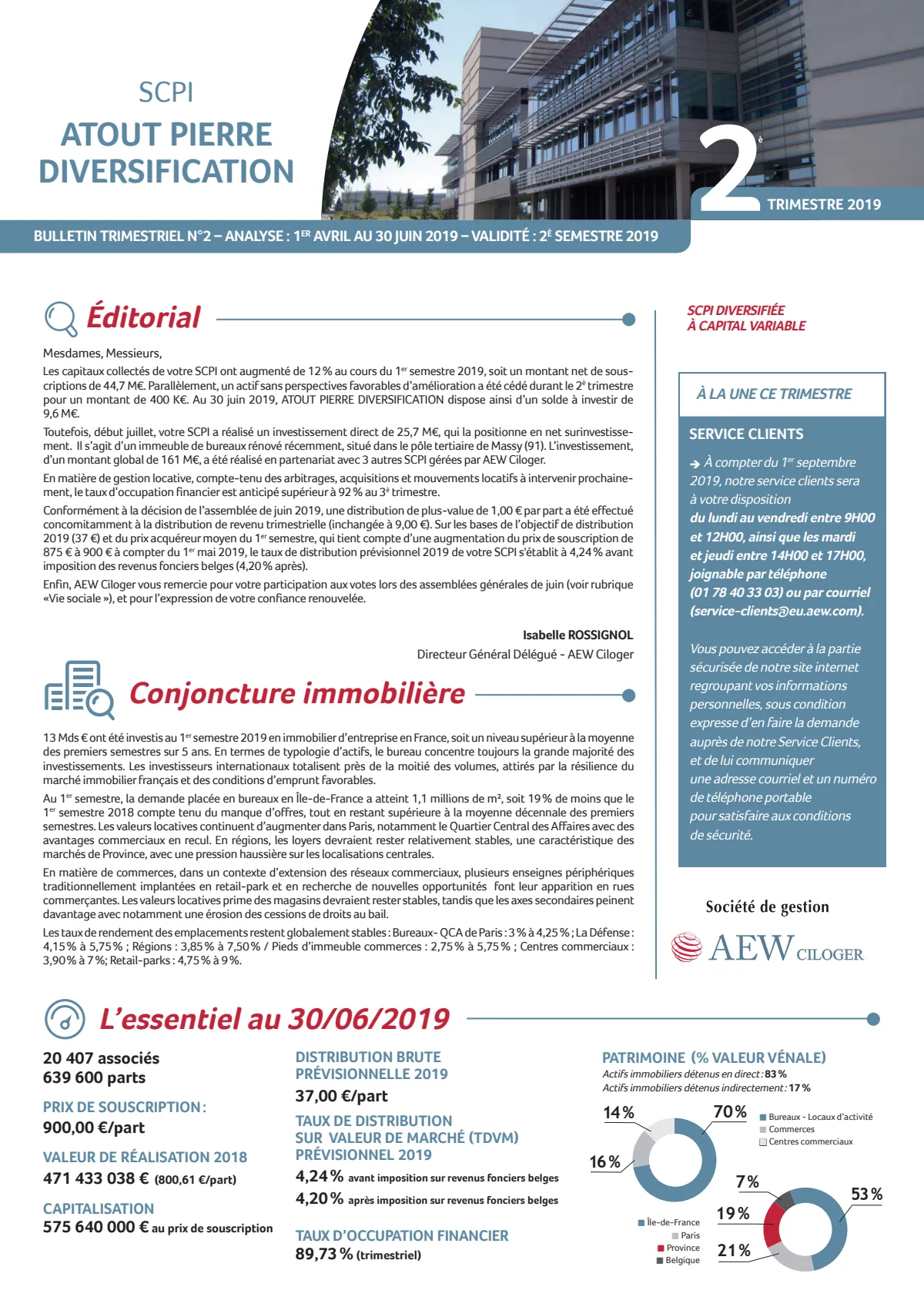 Bulletin trimestriel - 2ème trimestre 2019