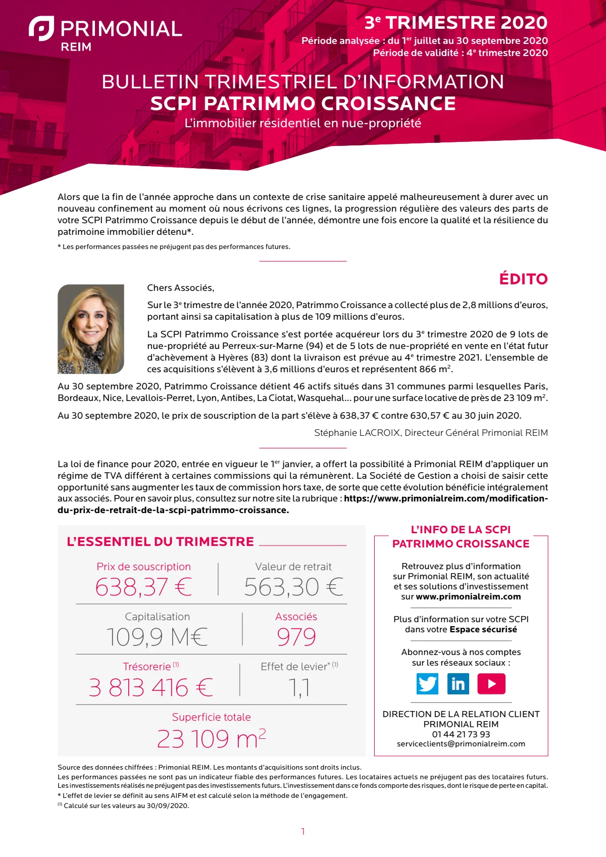 Bulletin trimestriel - 3ème trimestre 2020