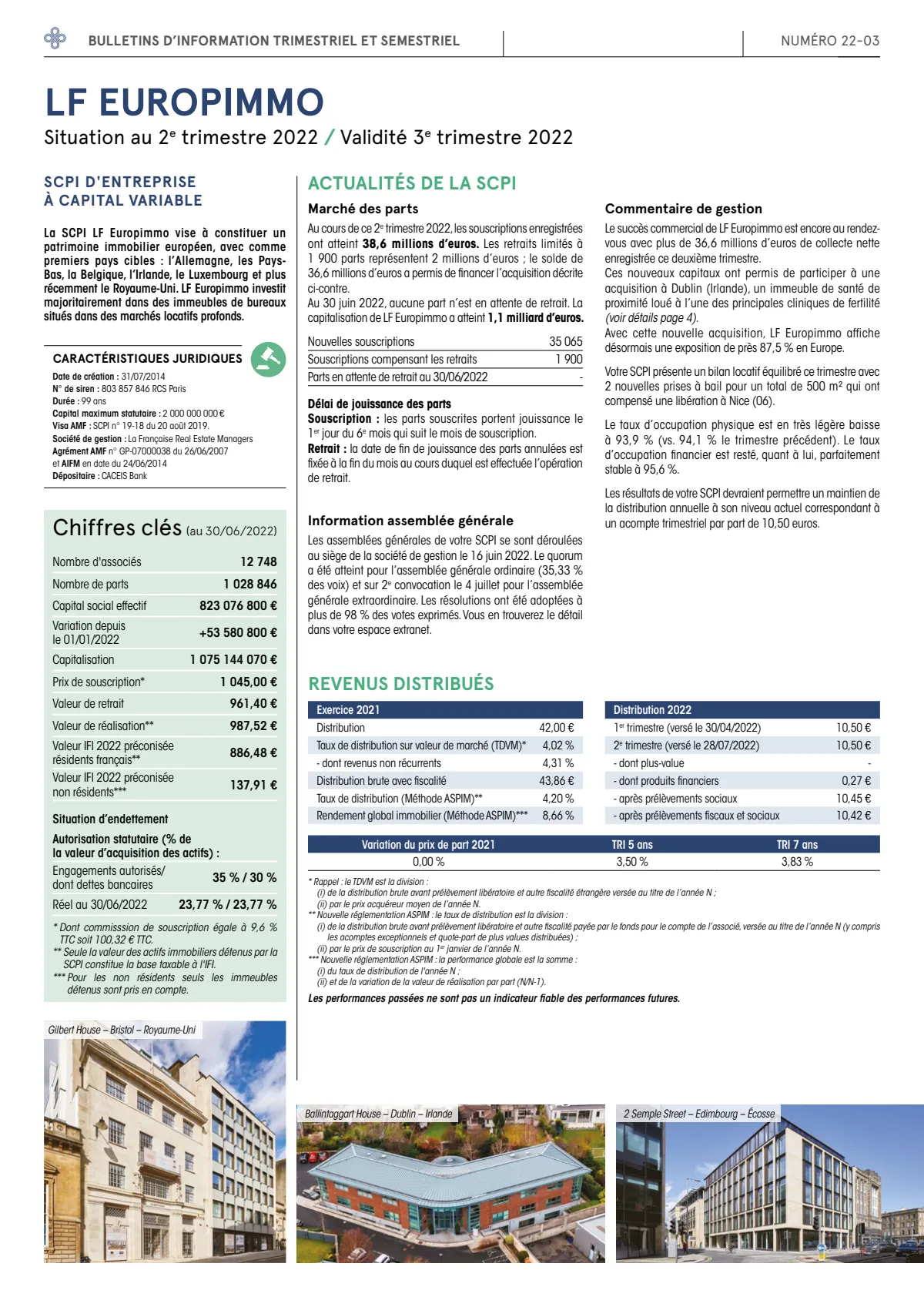 Bulletin trimestriel - 2ème trimestre 2022