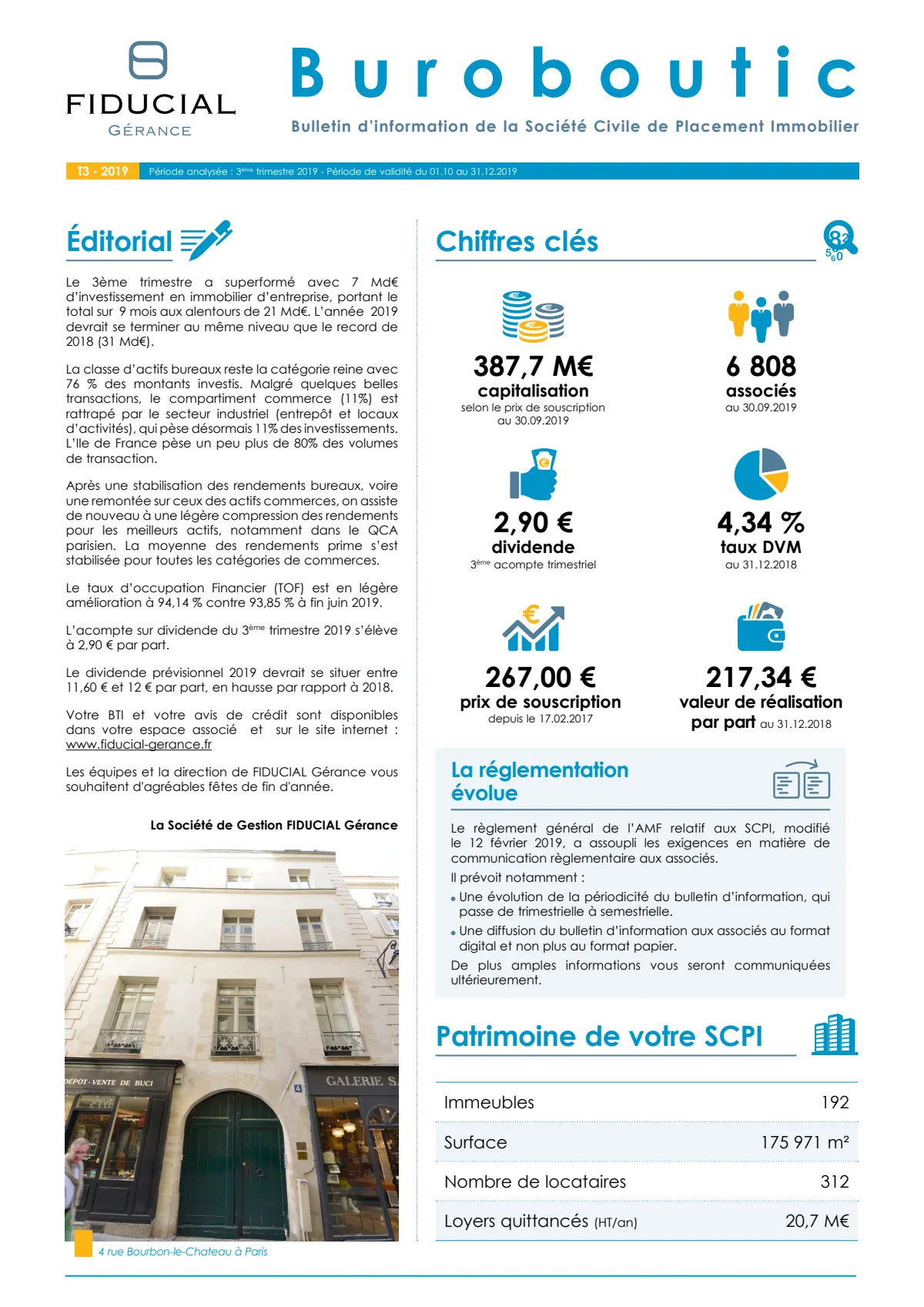 Bulletin trimestriel - 3ème trimestre 2019