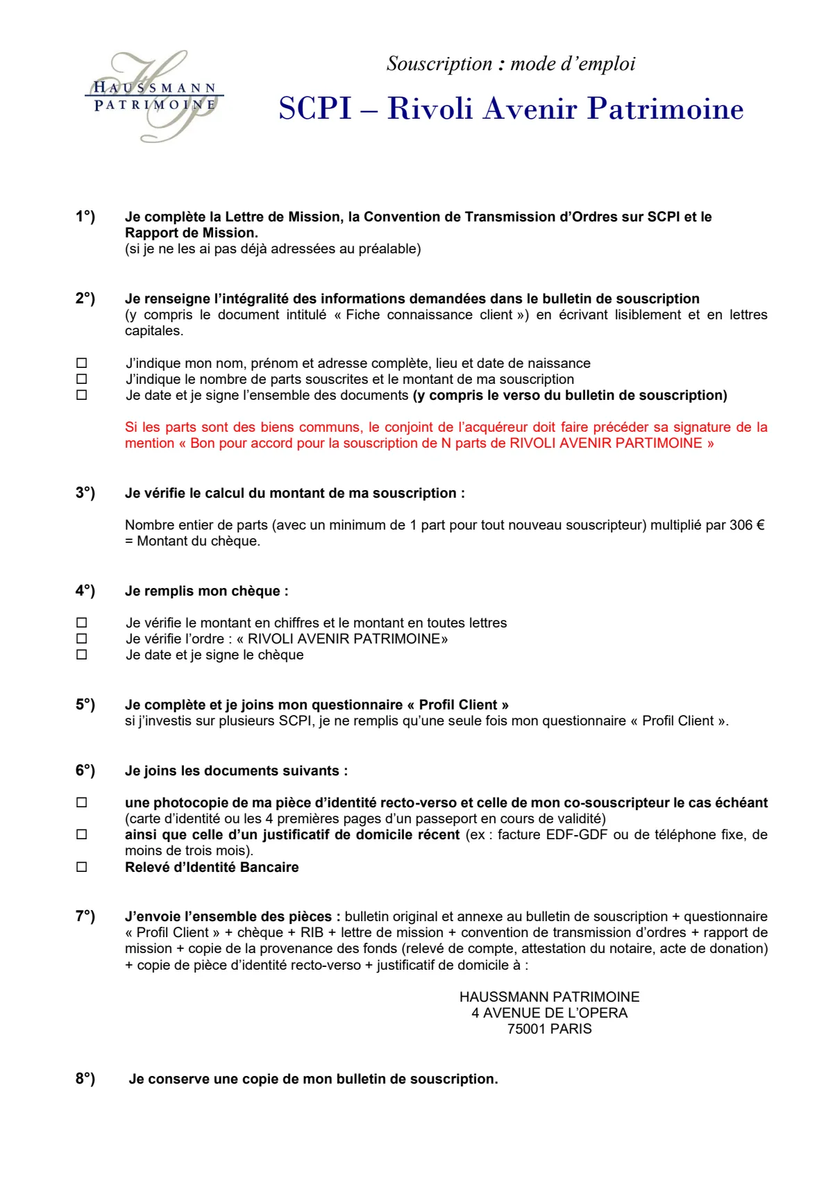 Bulletin de souscription (BS) - Dynamique