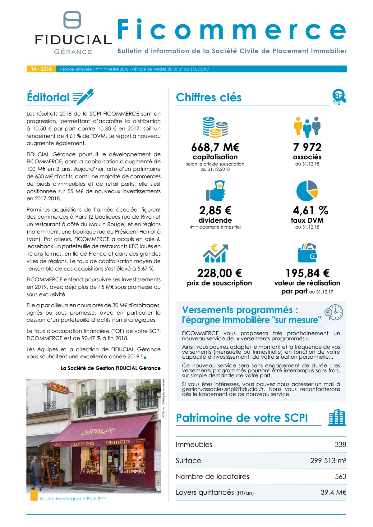 Bulletin trimestriel - 4ème trimestre 2018