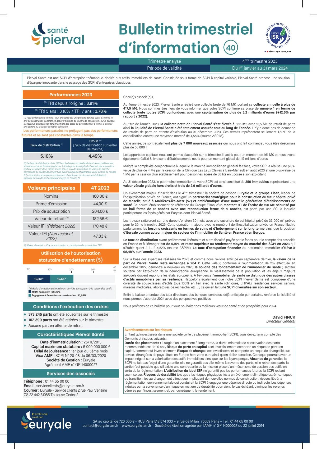 Bulletin trimestriel - 4ème trimestre 2023