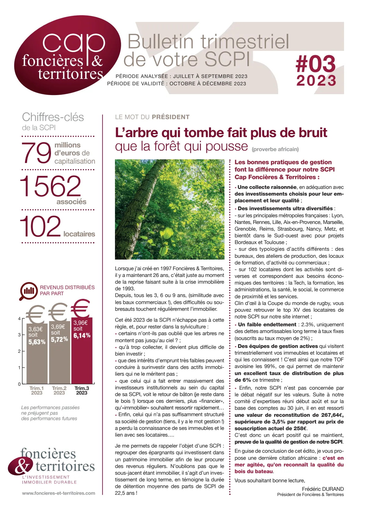 Bulletin trimestriel - 3ème trimestre 2023