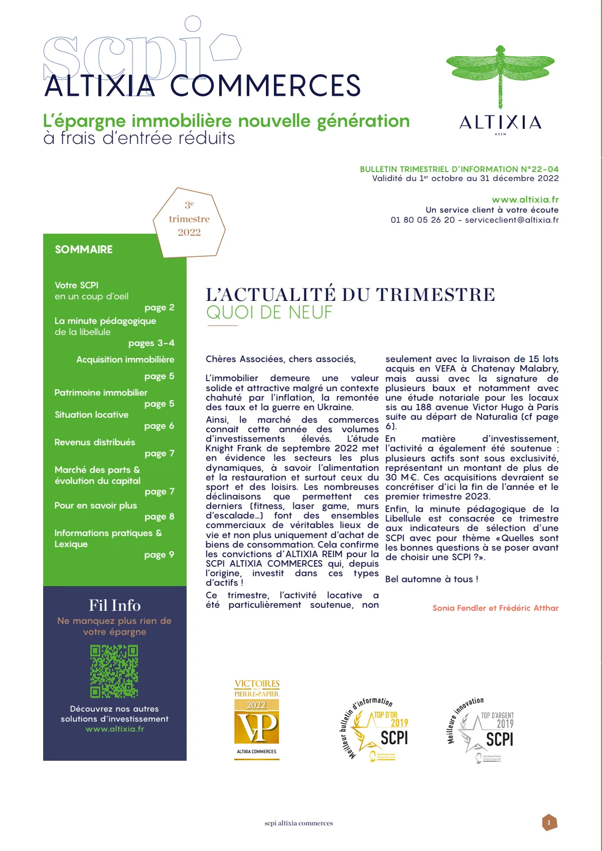 Bulletin trimestriel - 3ème trimestre 2022