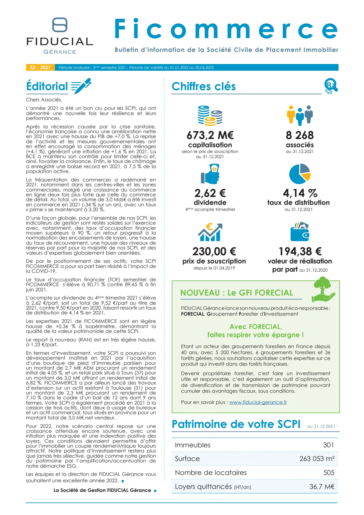 Bulletin semestriel - 2nd semestre 2021