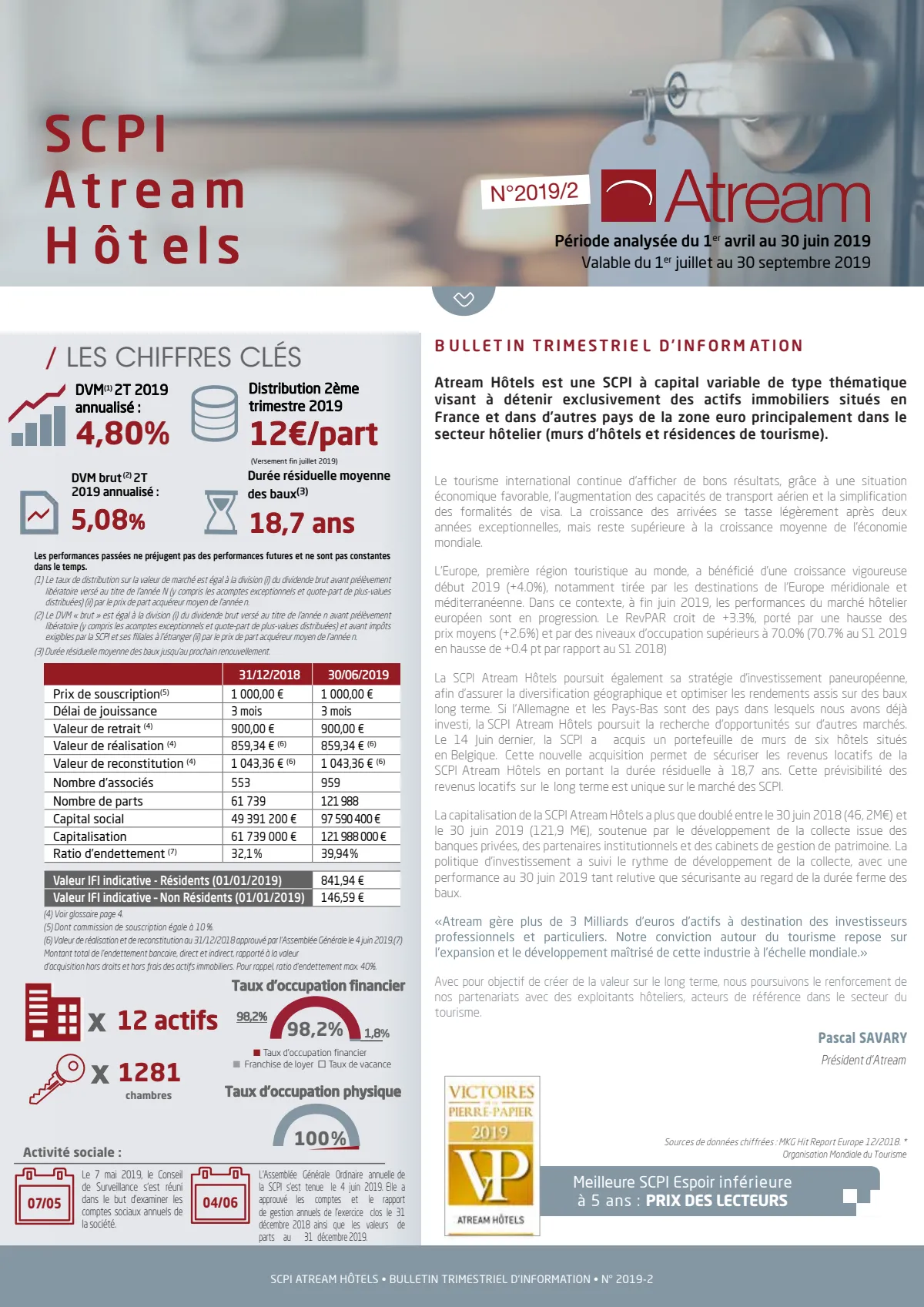 Bulletin trimestriel - 2ème trimestre 2019