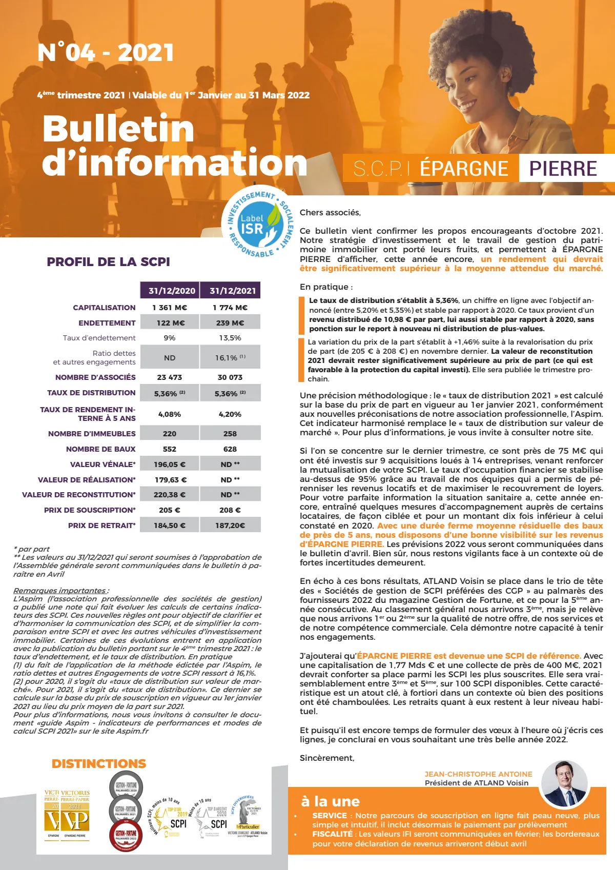 Bulletin trimestriel - 4ème trimestre 2021