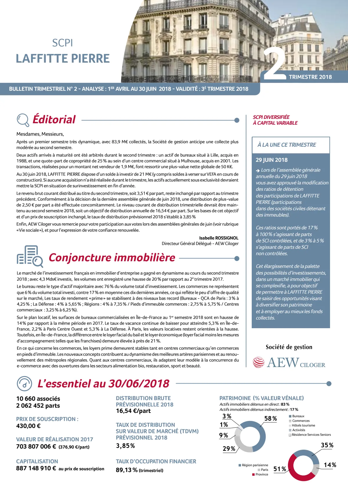 Bulletin trimestriel - 2ème trimestre 2018