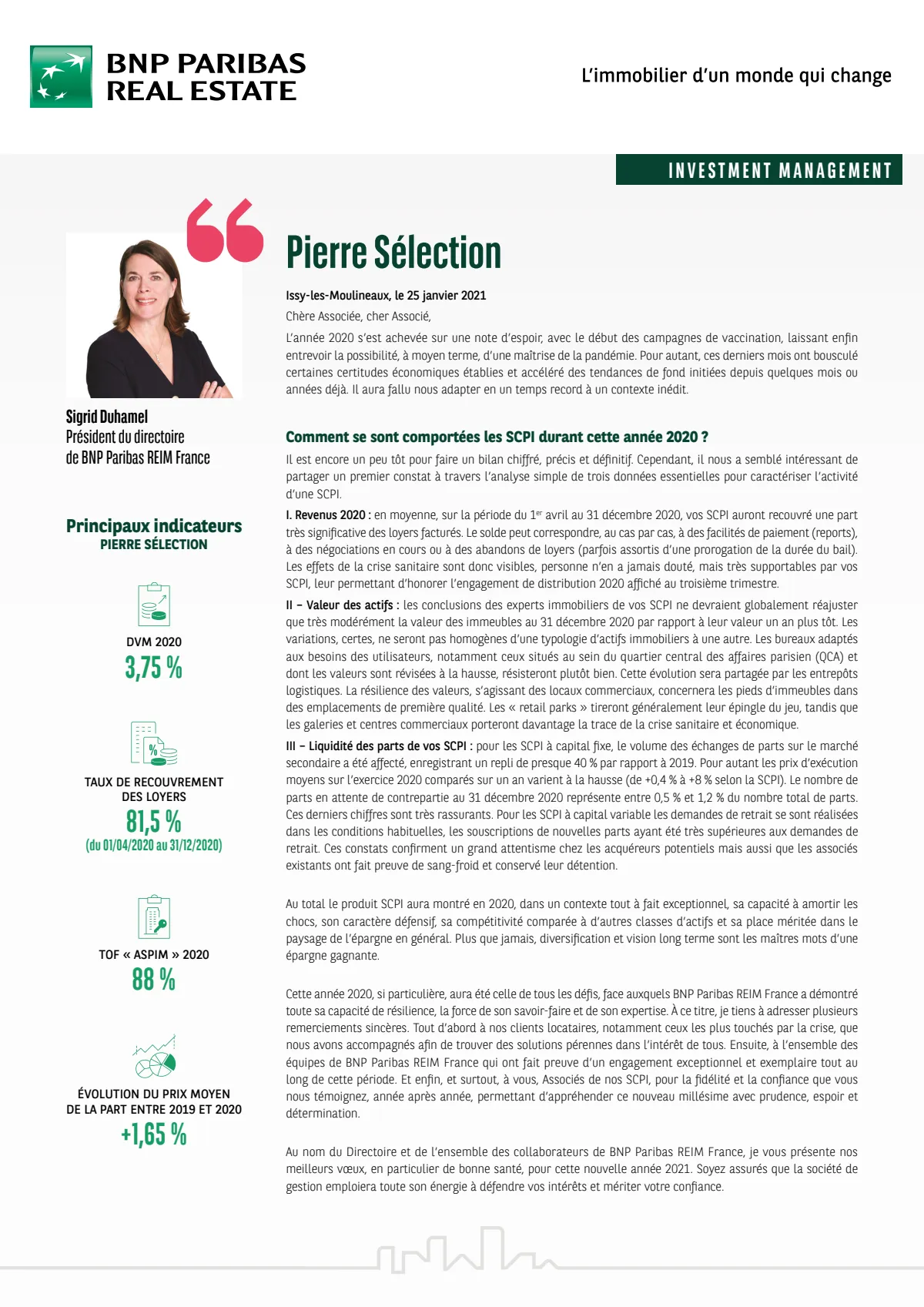 Bulletin trimestriel - 4ème trimestre 2020