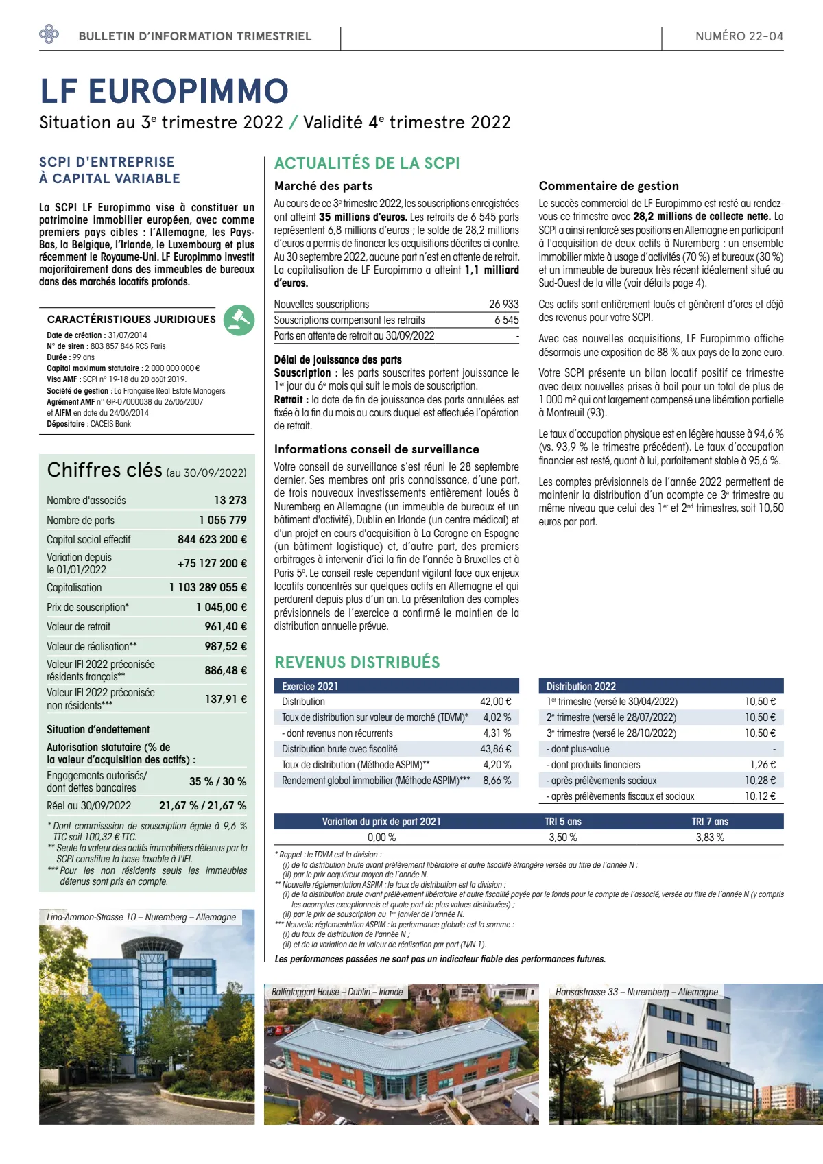 Bulletin trimestriel - 3ème trimestre 2022