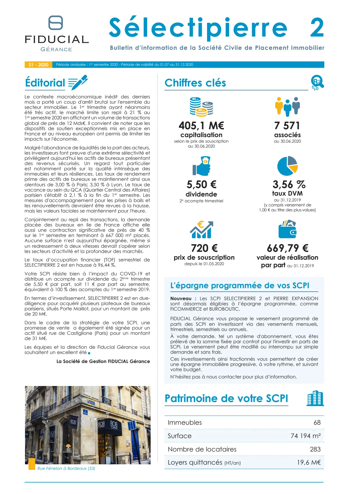 Bulletin semestriel - 1er semestre 2020