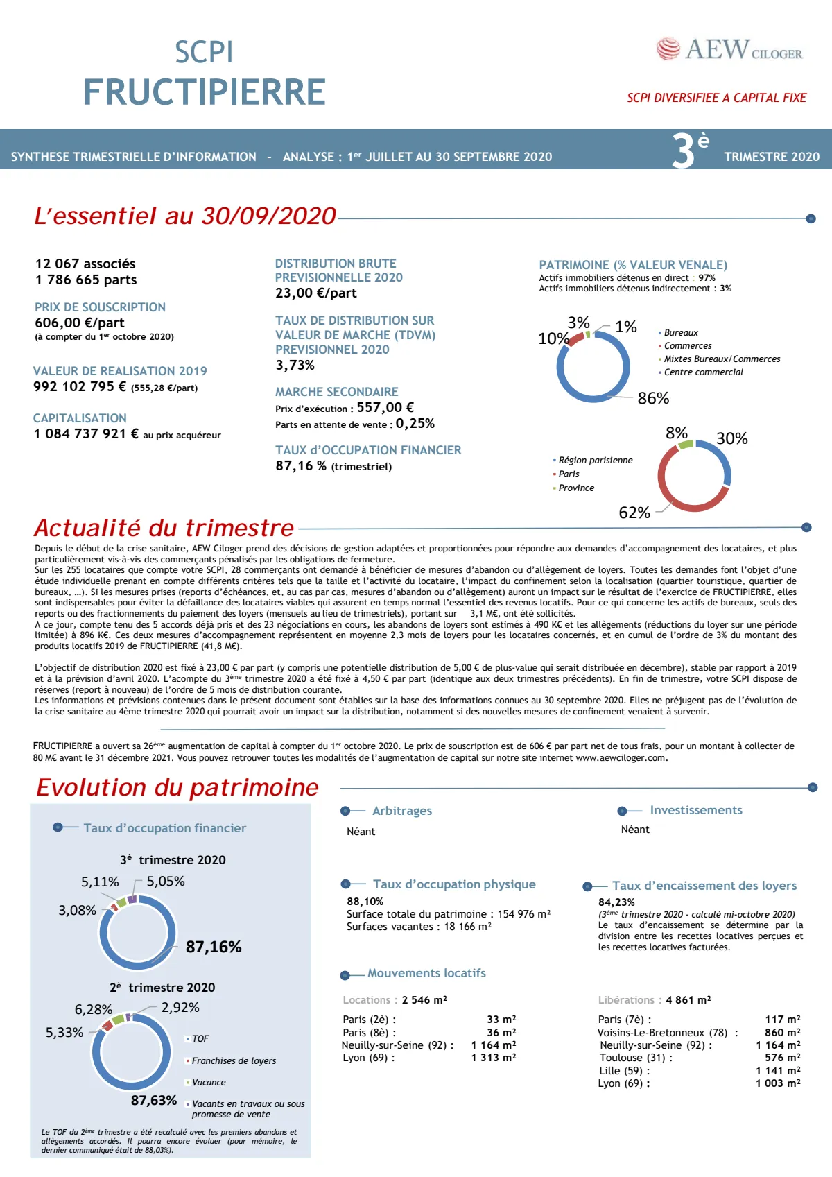 Bulletin trimestriel - 3ème trimestre 2020