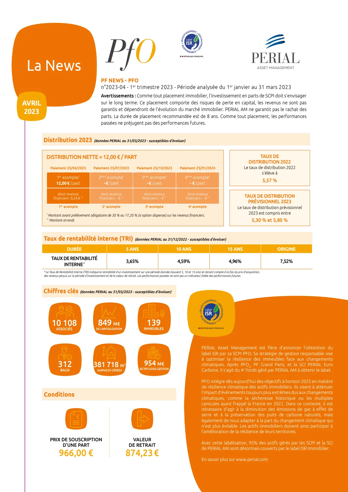 Bulletin trimestriel - 1er trimestre 2023