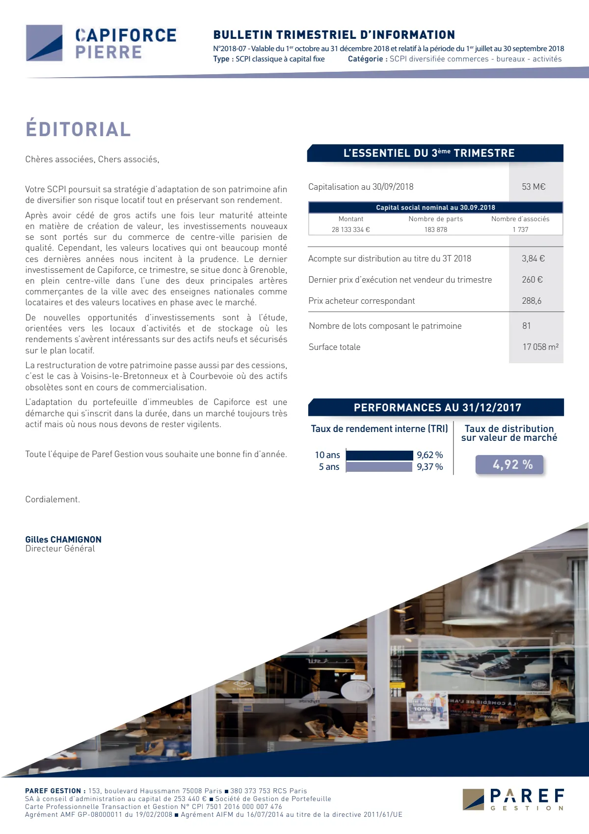 Bulletin trimestriel - 3ème trimestre 2018