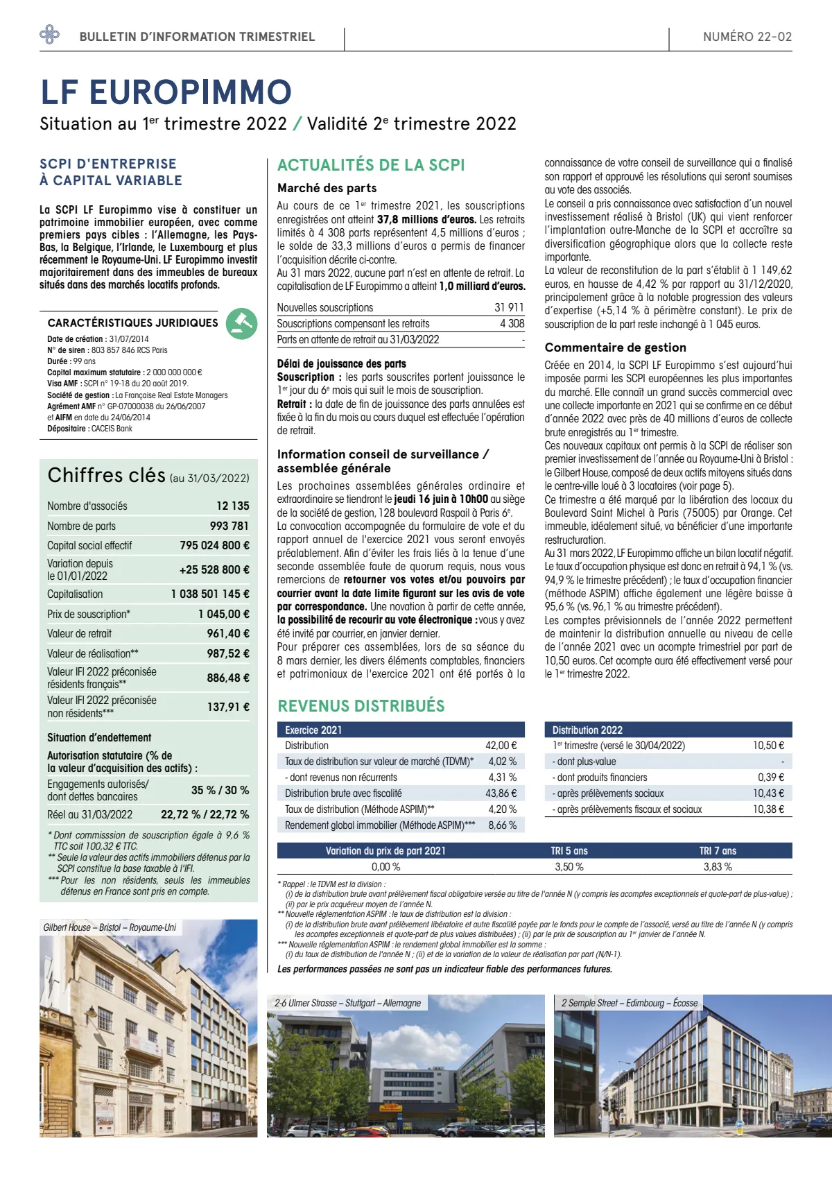 Bulletin trimestriel - 1er trimestre 2022