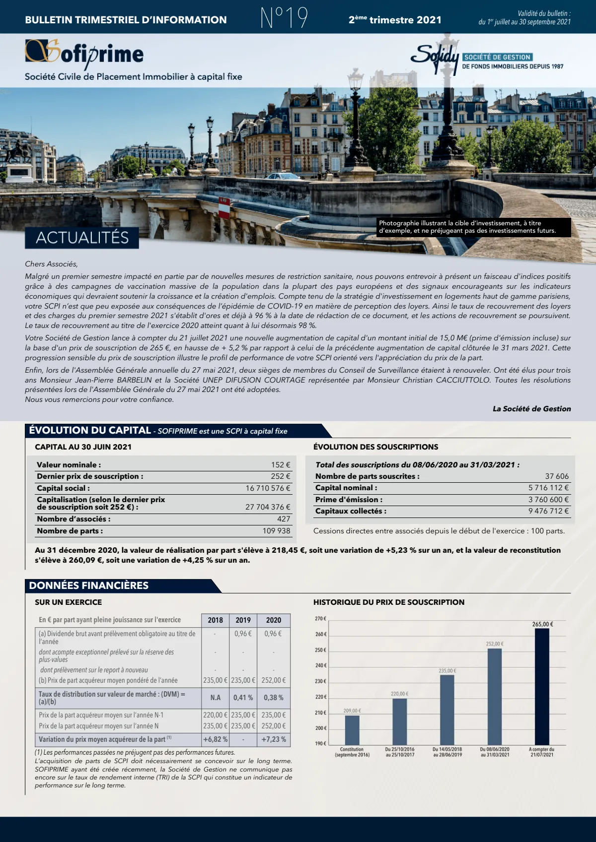 Bulletin trimestriel - 2ème trimestre 2021