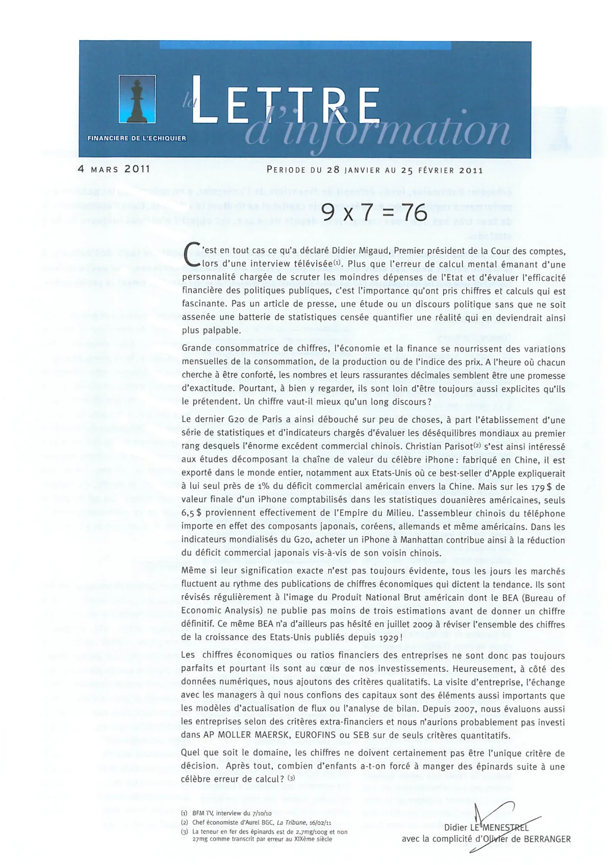 Lettre d'information