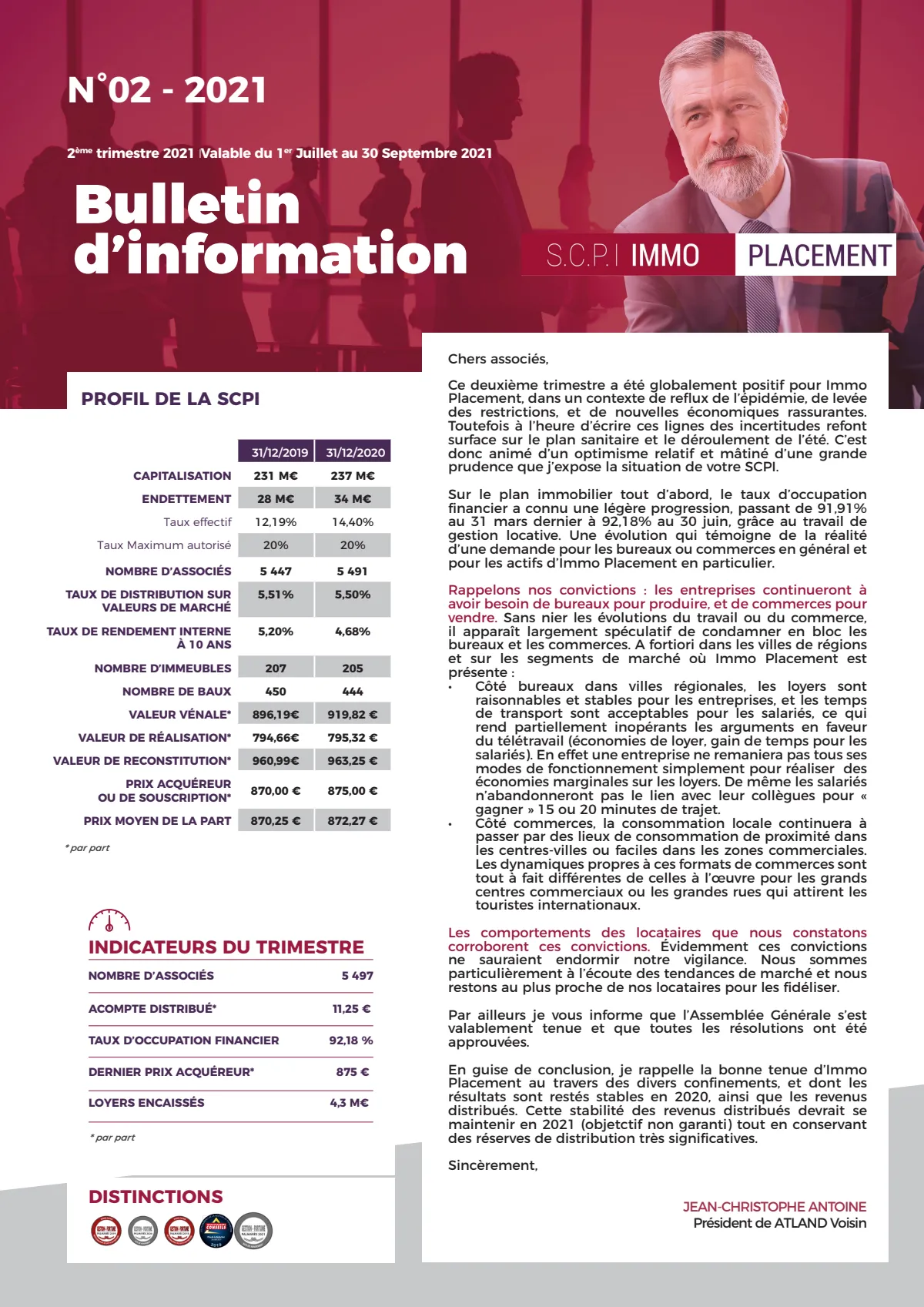 Bulletin trimestriel - 2ème trimestre 2021