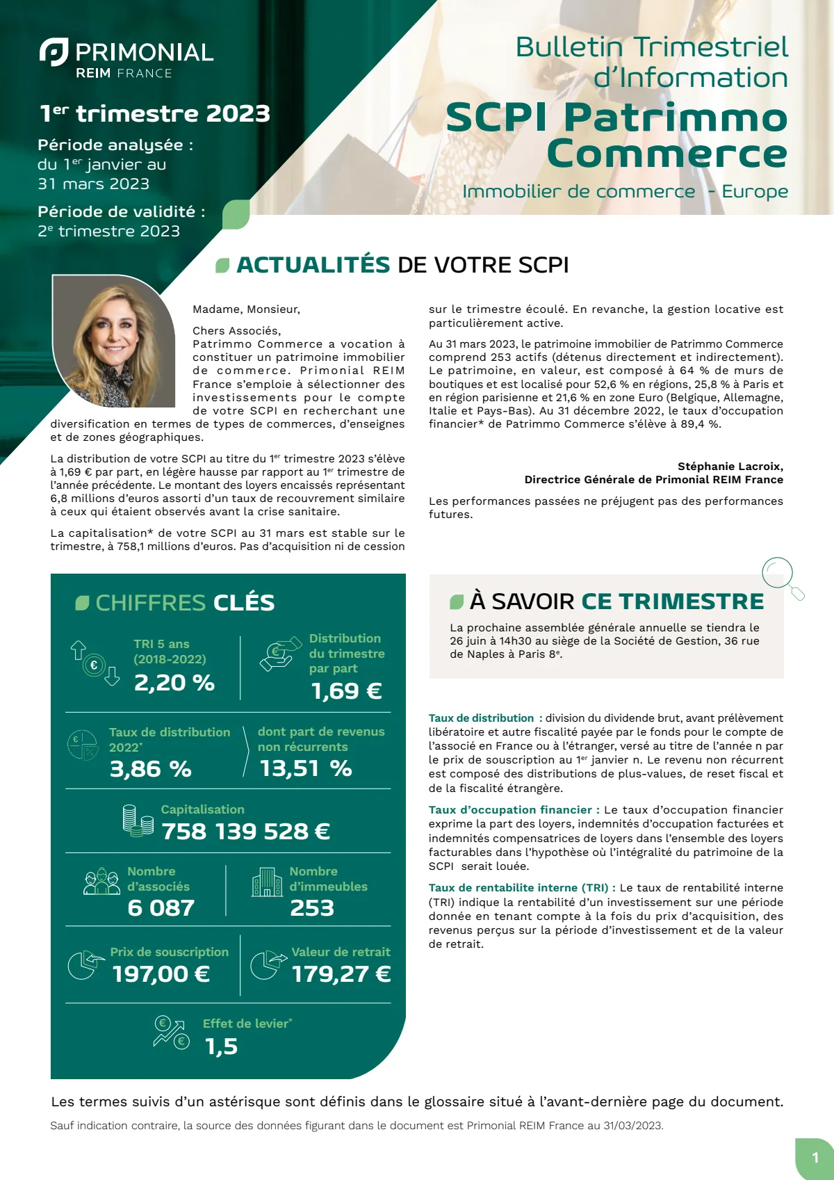 Bulletin trimestriel - 1er trimestre 2023