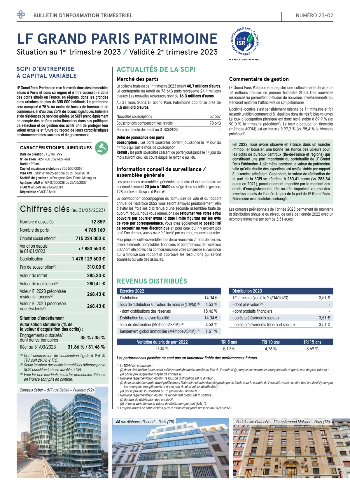 Bulletin trimestriel - 1er trimestre 2024