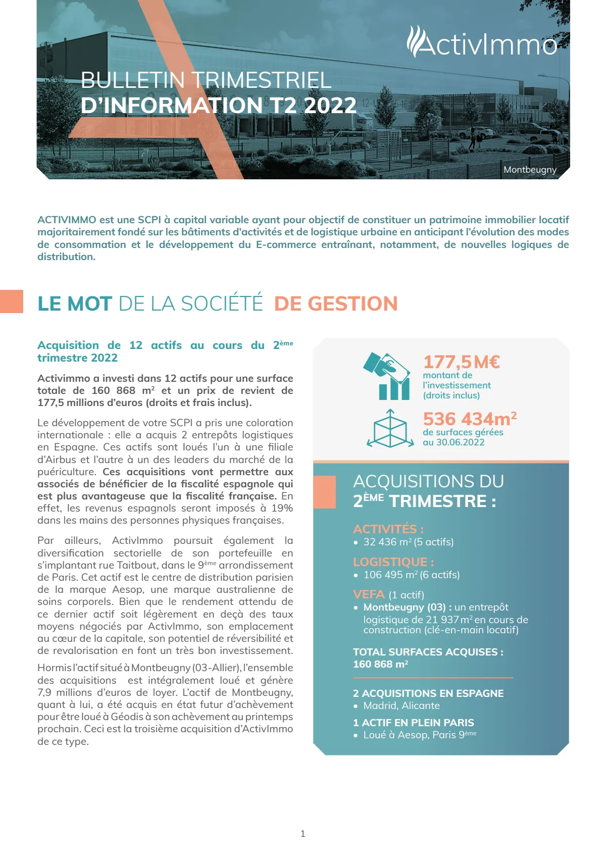 Bulletin trimestriel - 2ème trimestre 2022