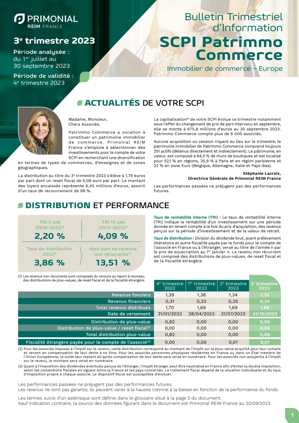 Bulletin trimestriel - 3ème trimestre 2023