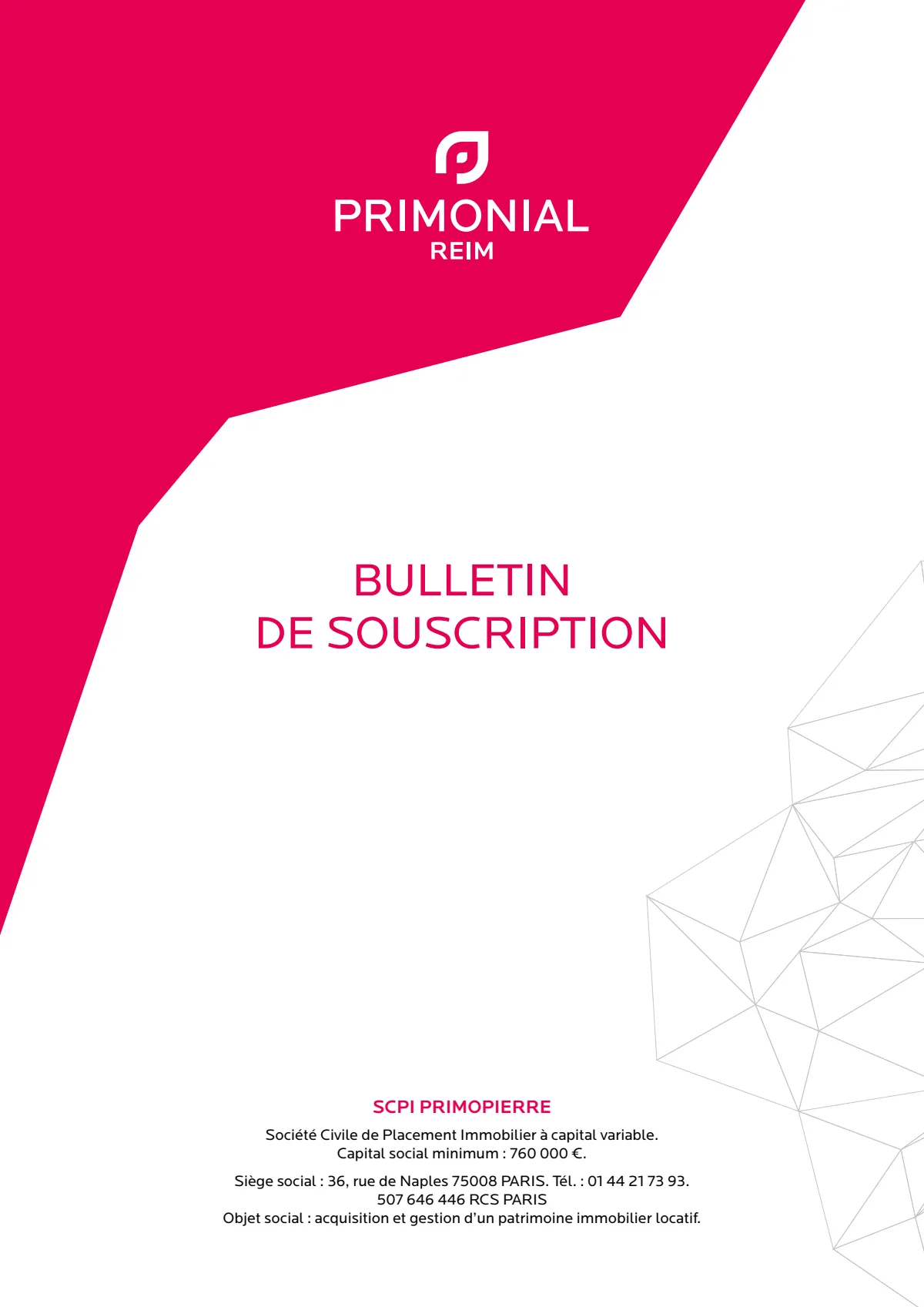 Bulletin de souscription (BS) remplissable