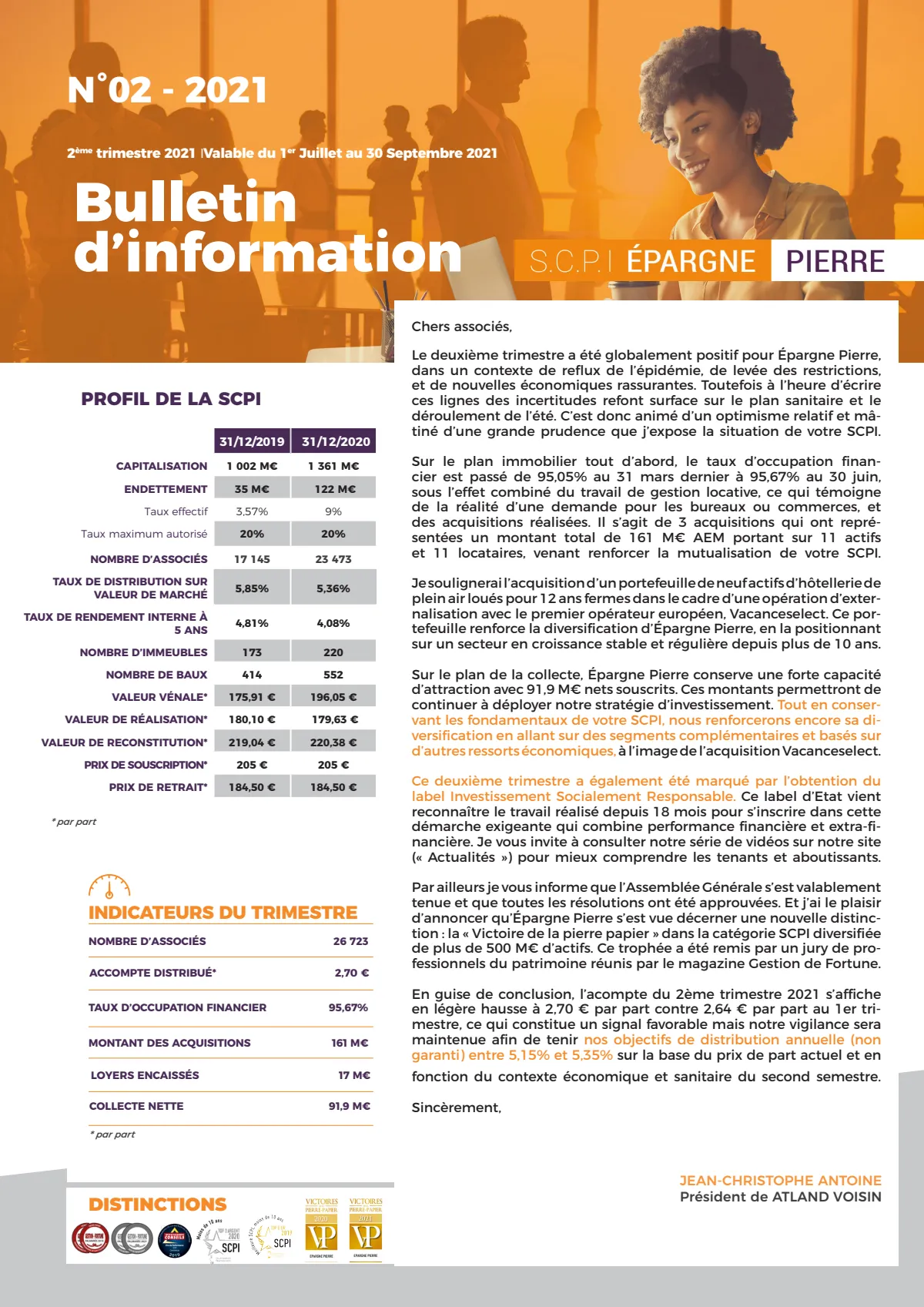 Bulletin trimestriel - 2ème trimestre 2021