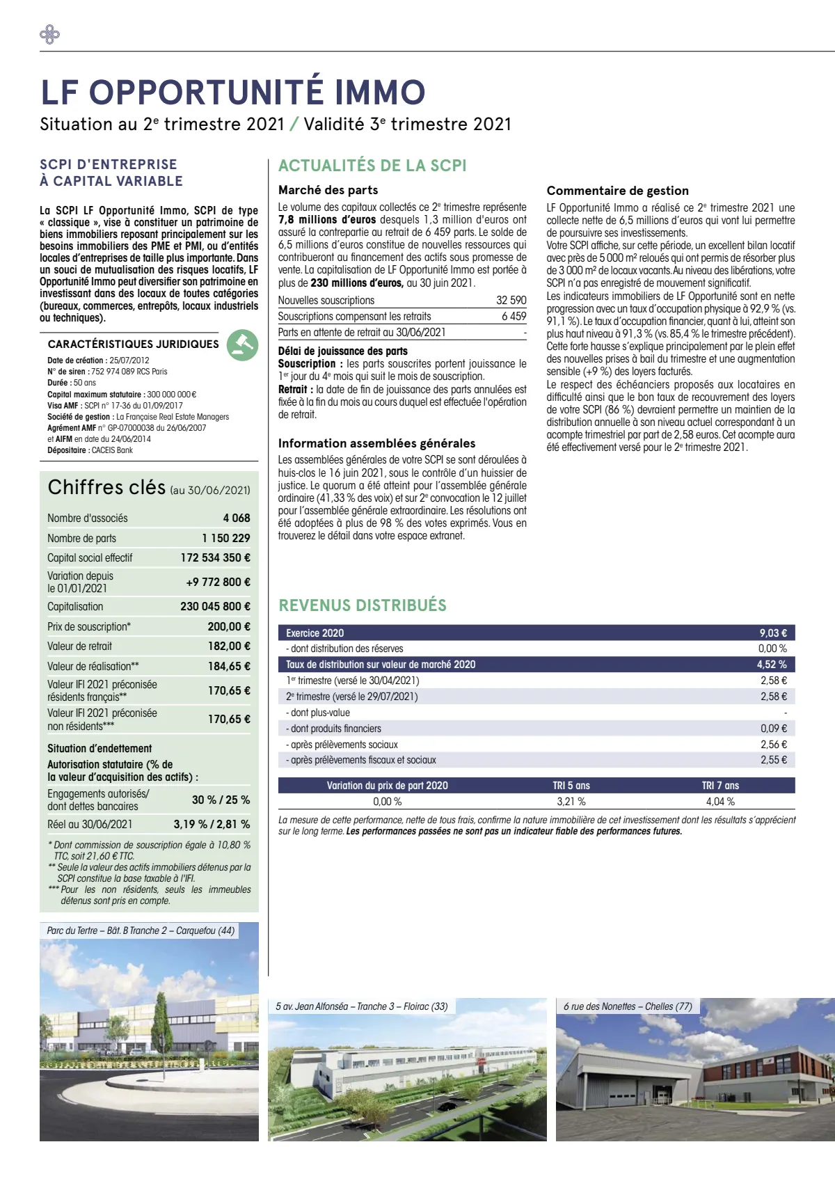 Bulletin trimestriel - 2ème trimestre 2021