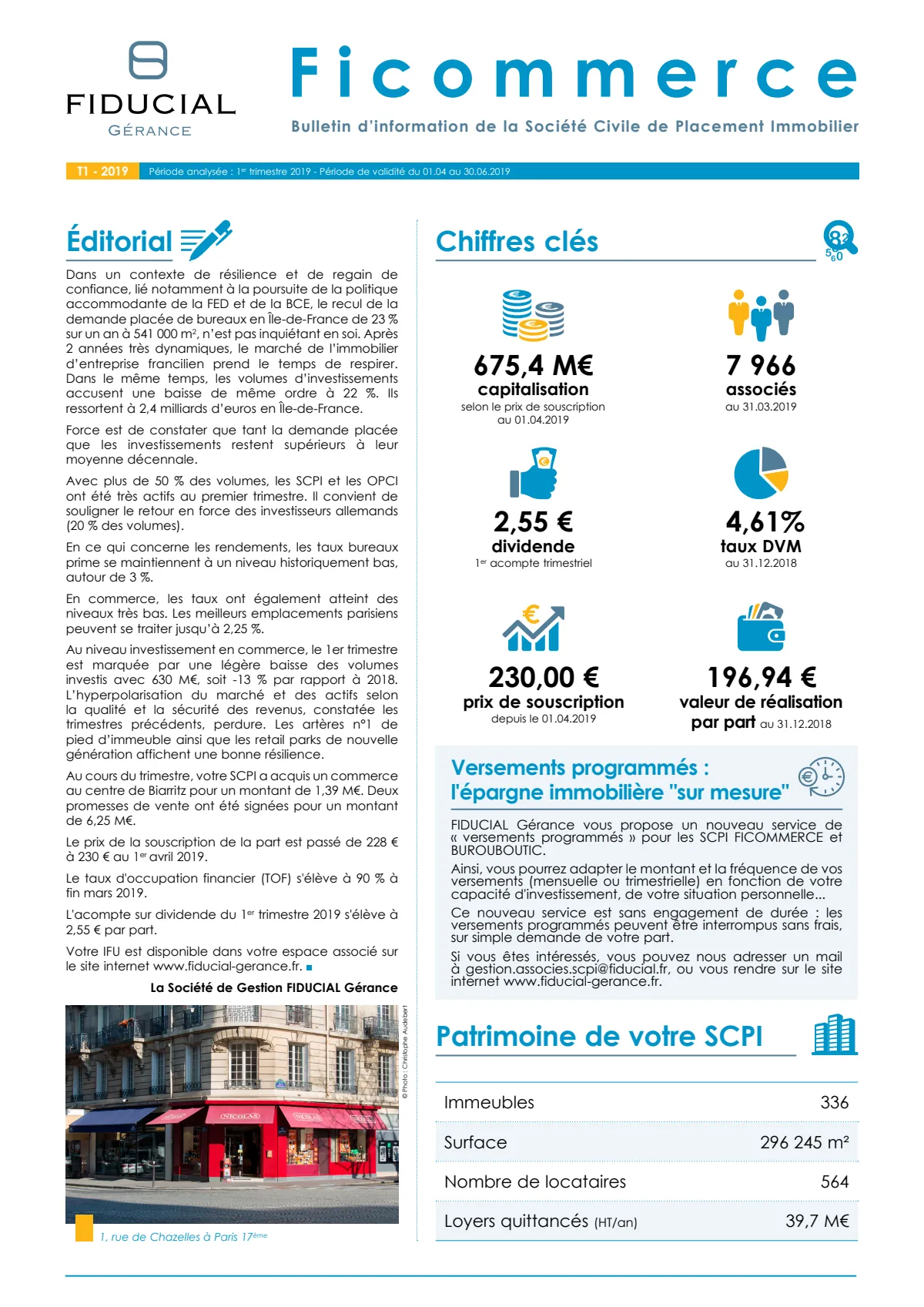 Bulletin trimestriel - 1er trimestre 2019