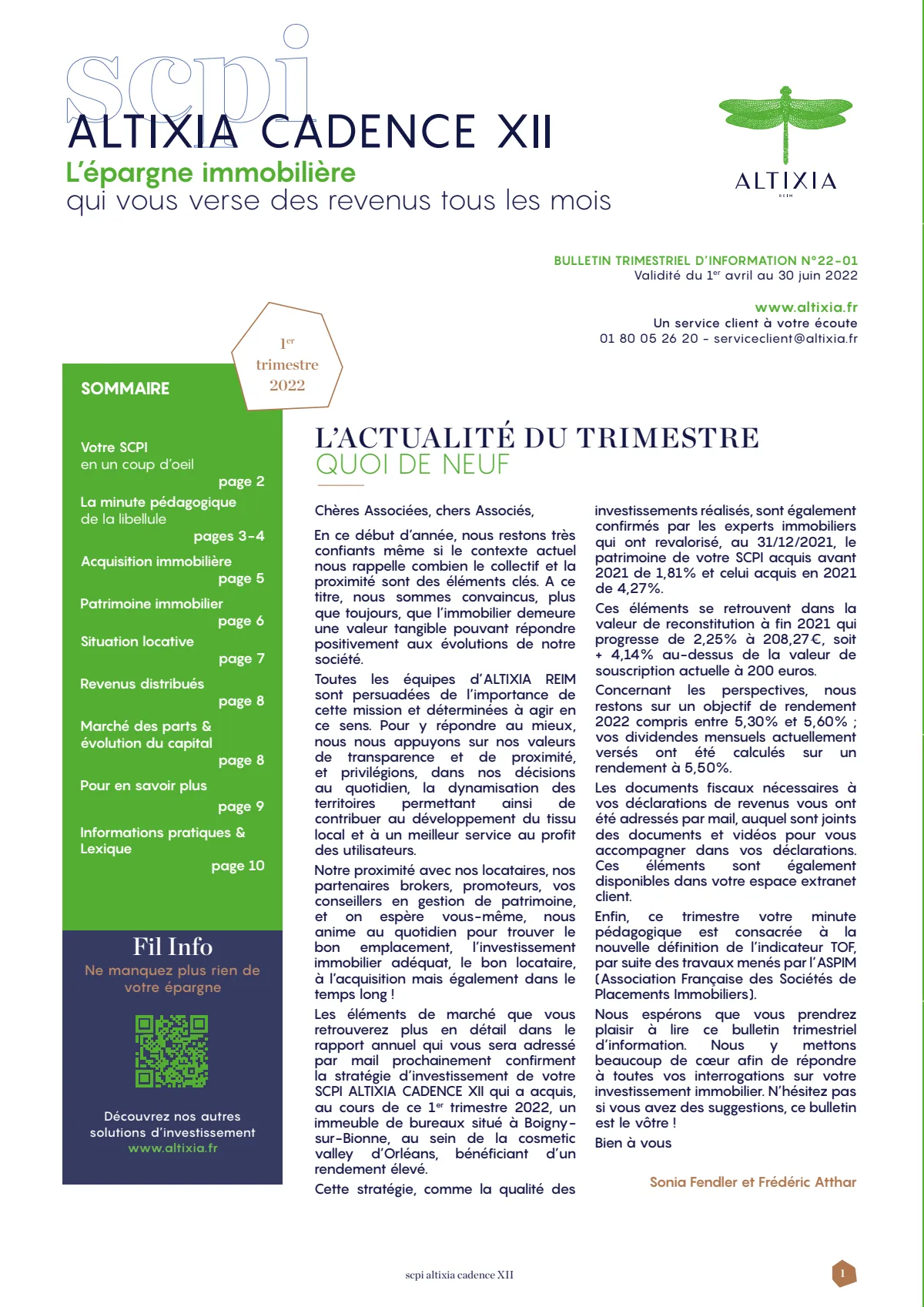 Bulletin trimestriel - 1er trimestre 2022