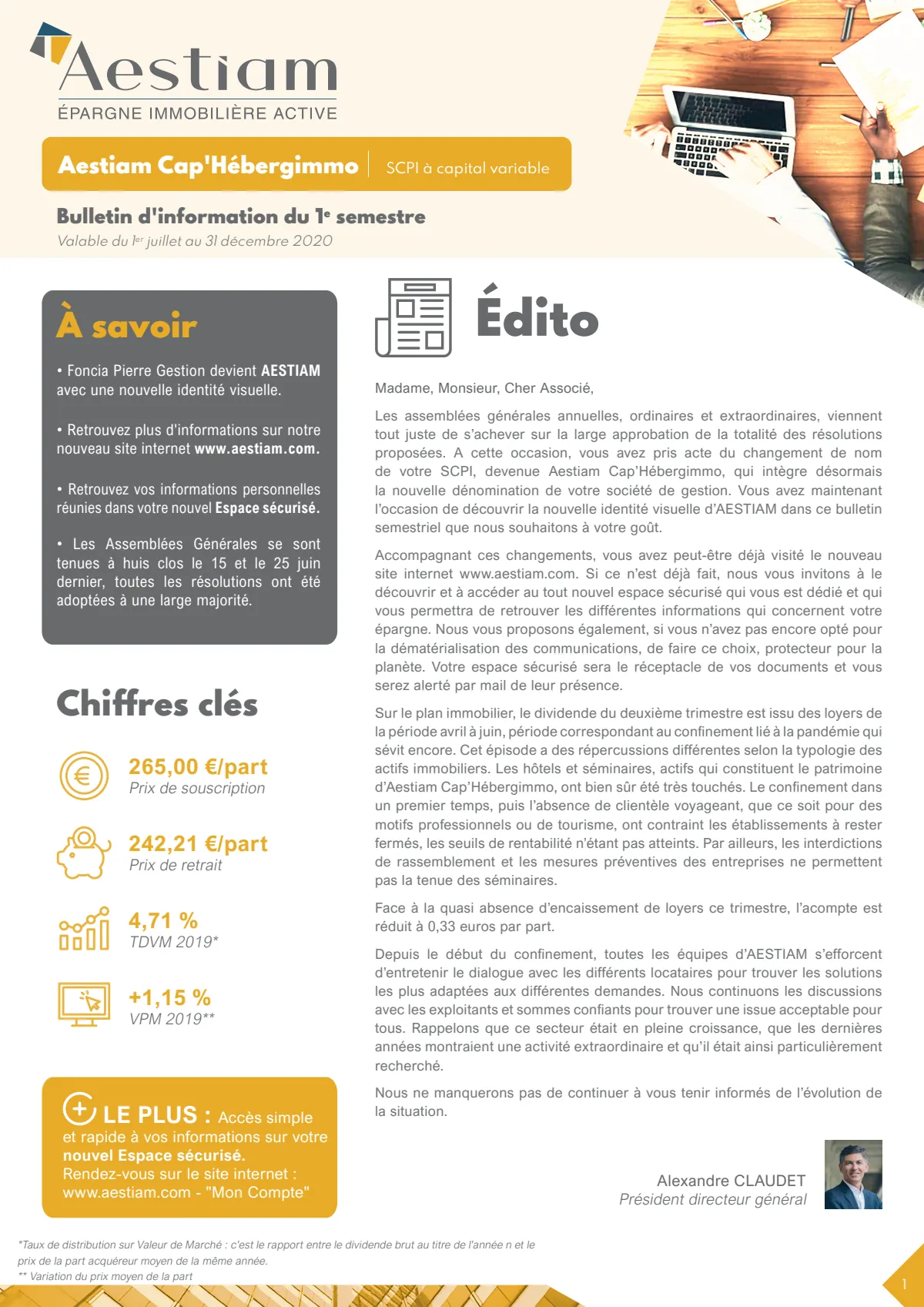 Bulletin trimestriel - 2ème trimestre 2020