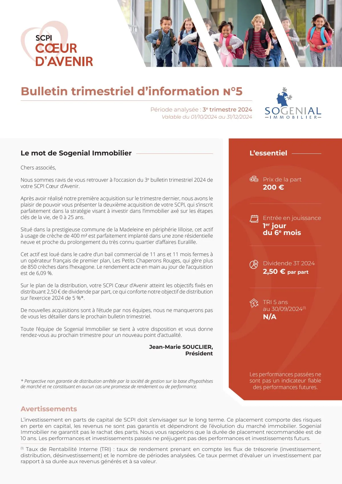 Bulletin trimestriel - 3ème trimestre 2024