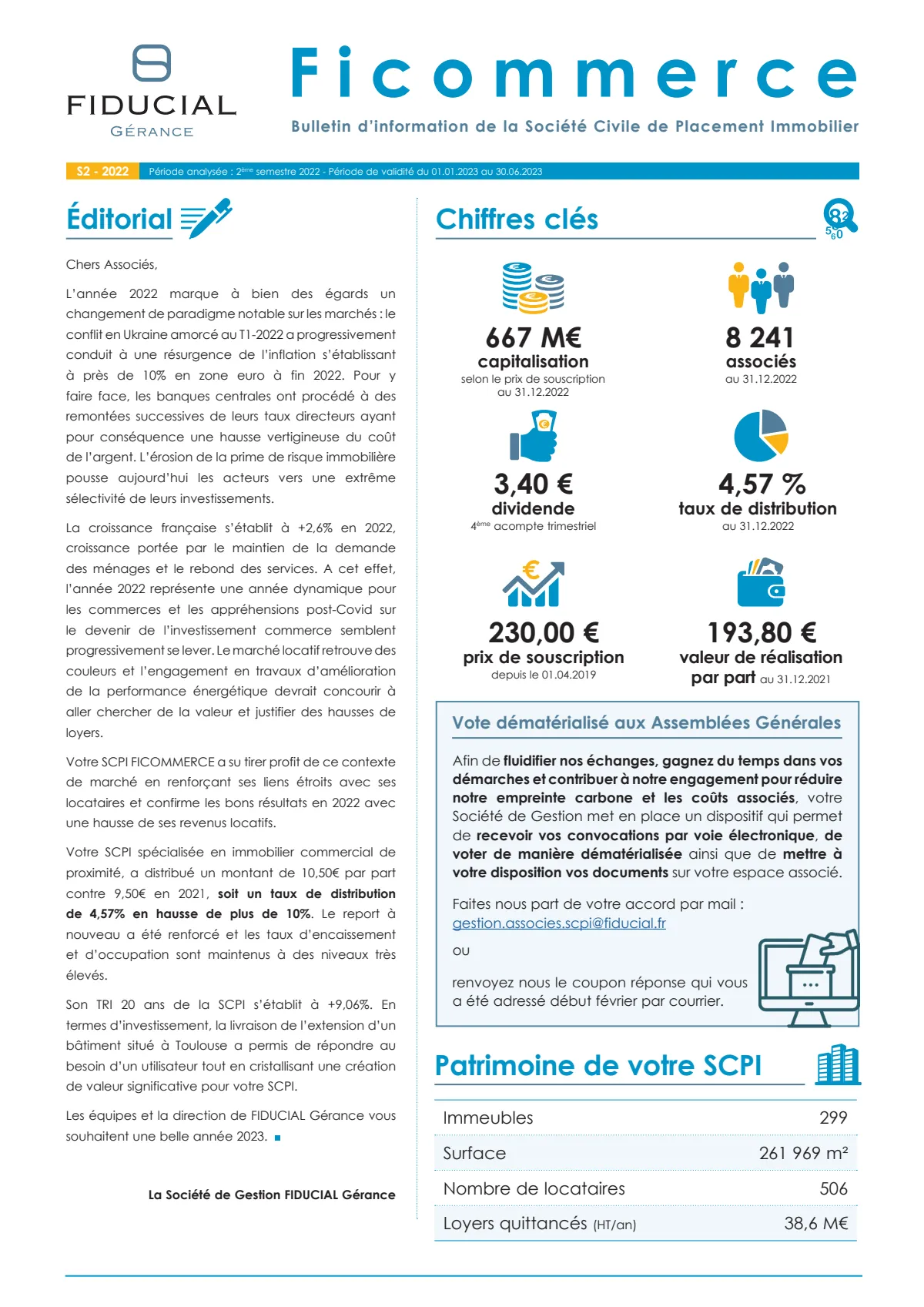 Bulletin semestriel - 2nd semestre 2022