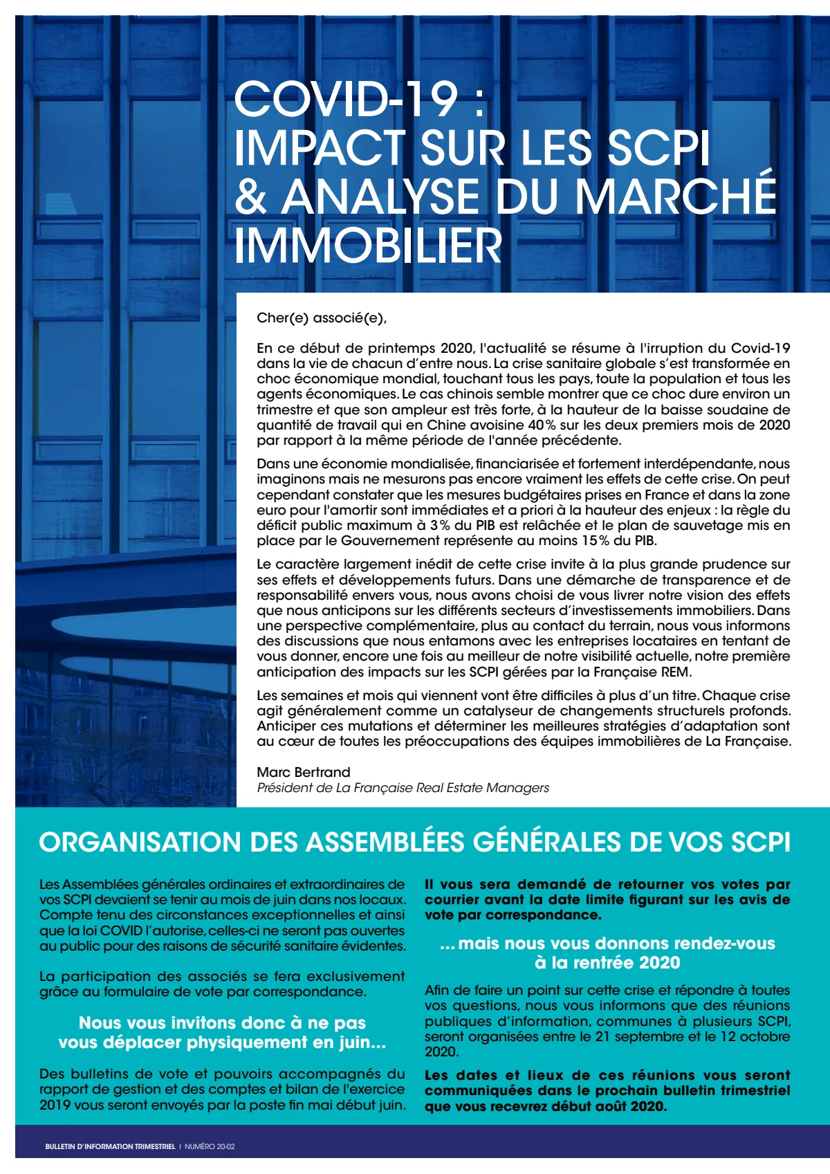 Bulletin trimestriel - 1er trimestre 2020