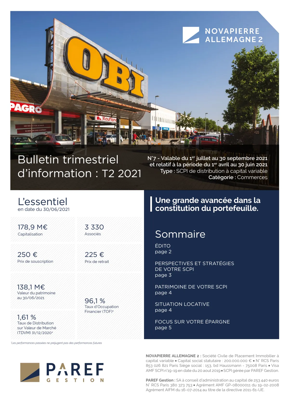 Bulletin trimestriel - 2ème trimestre 2021