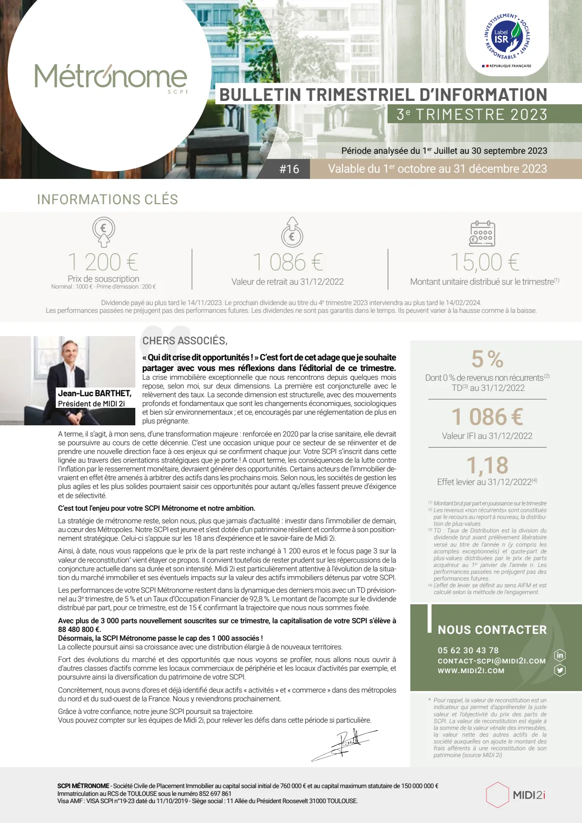 Bulletin trimestriel - 3ème trimestre 2023