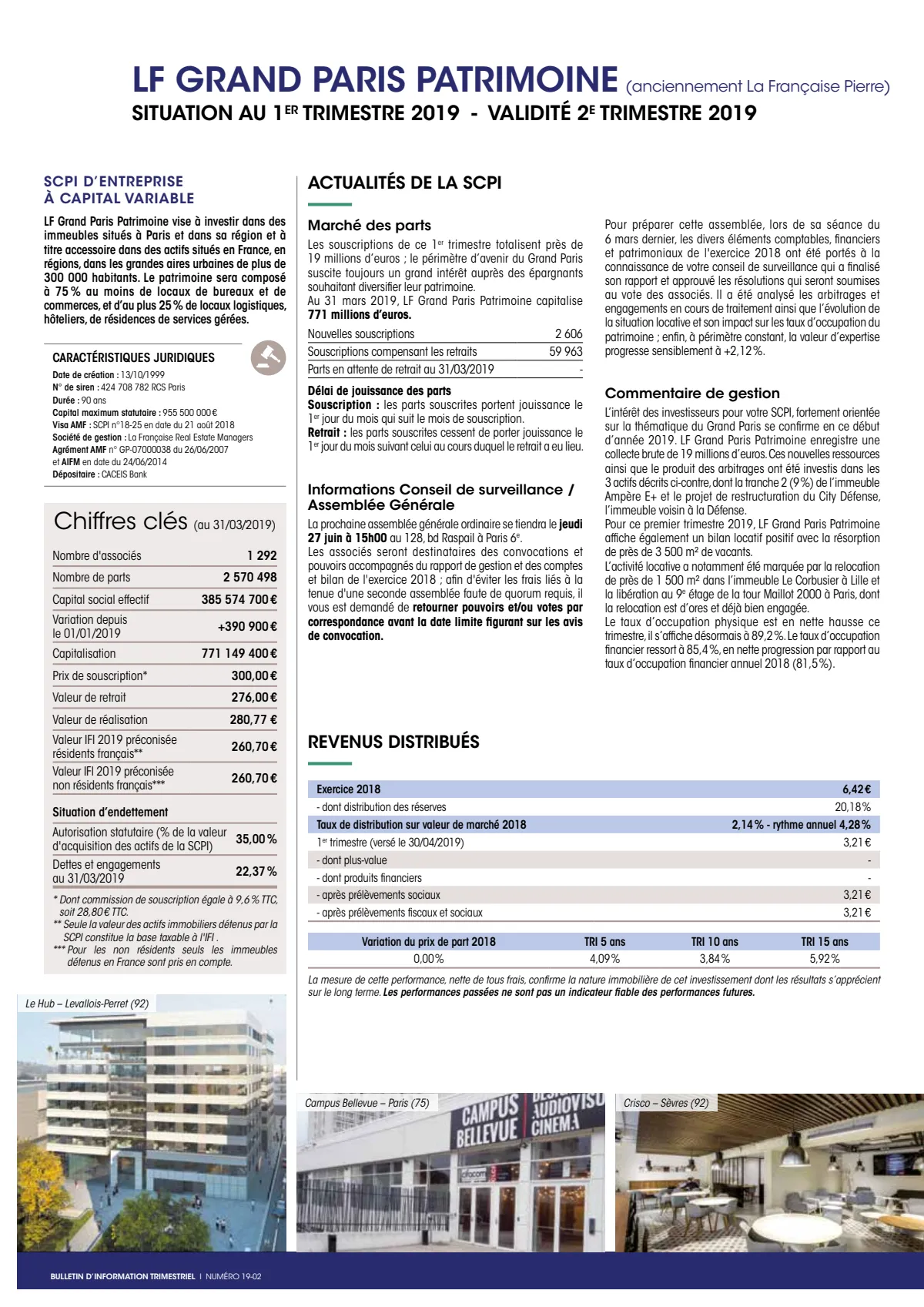 Bulletin trimestriel - 1er trimestre 2019