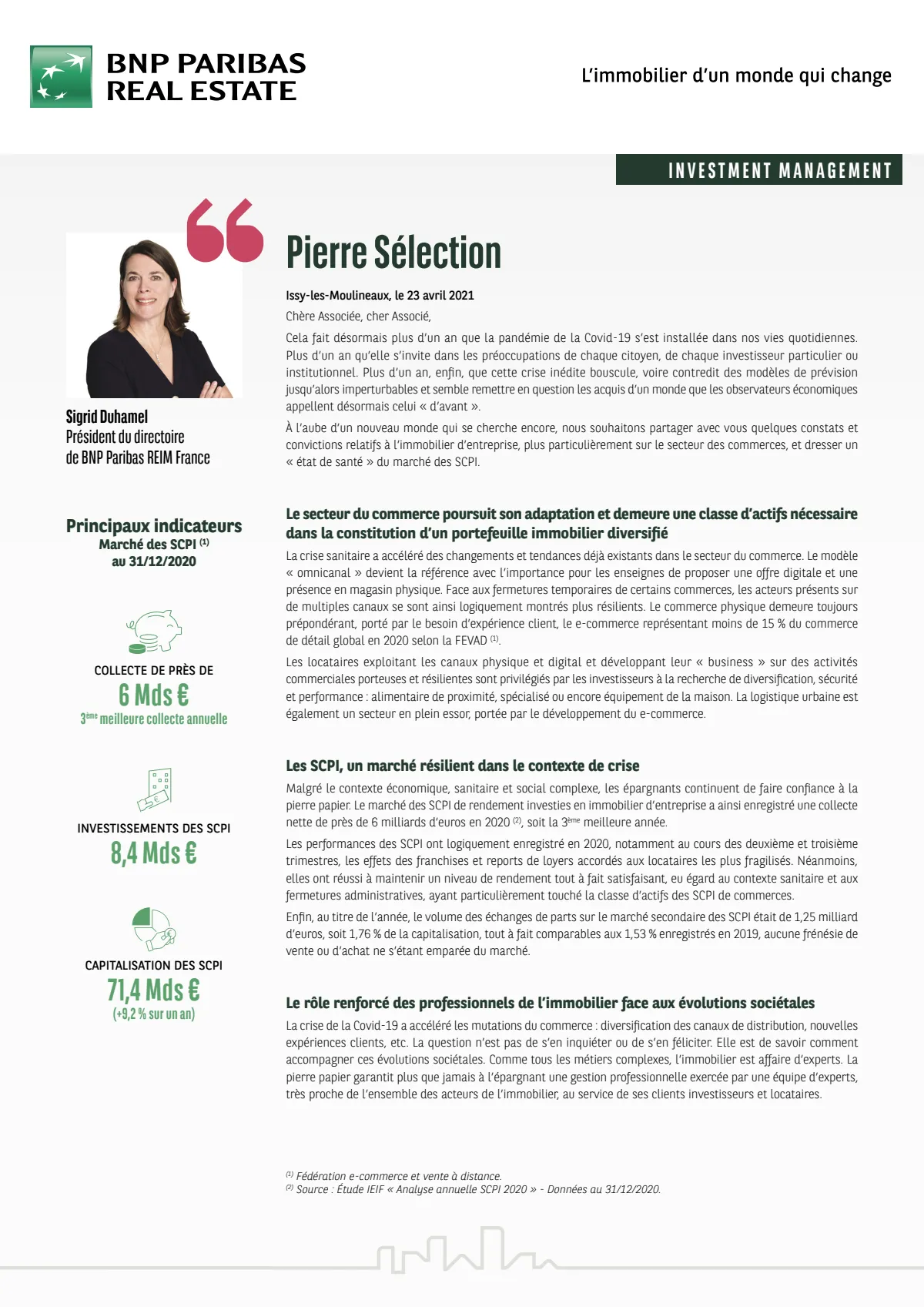 Bulletin trimestriel - 1er trimestre 2021