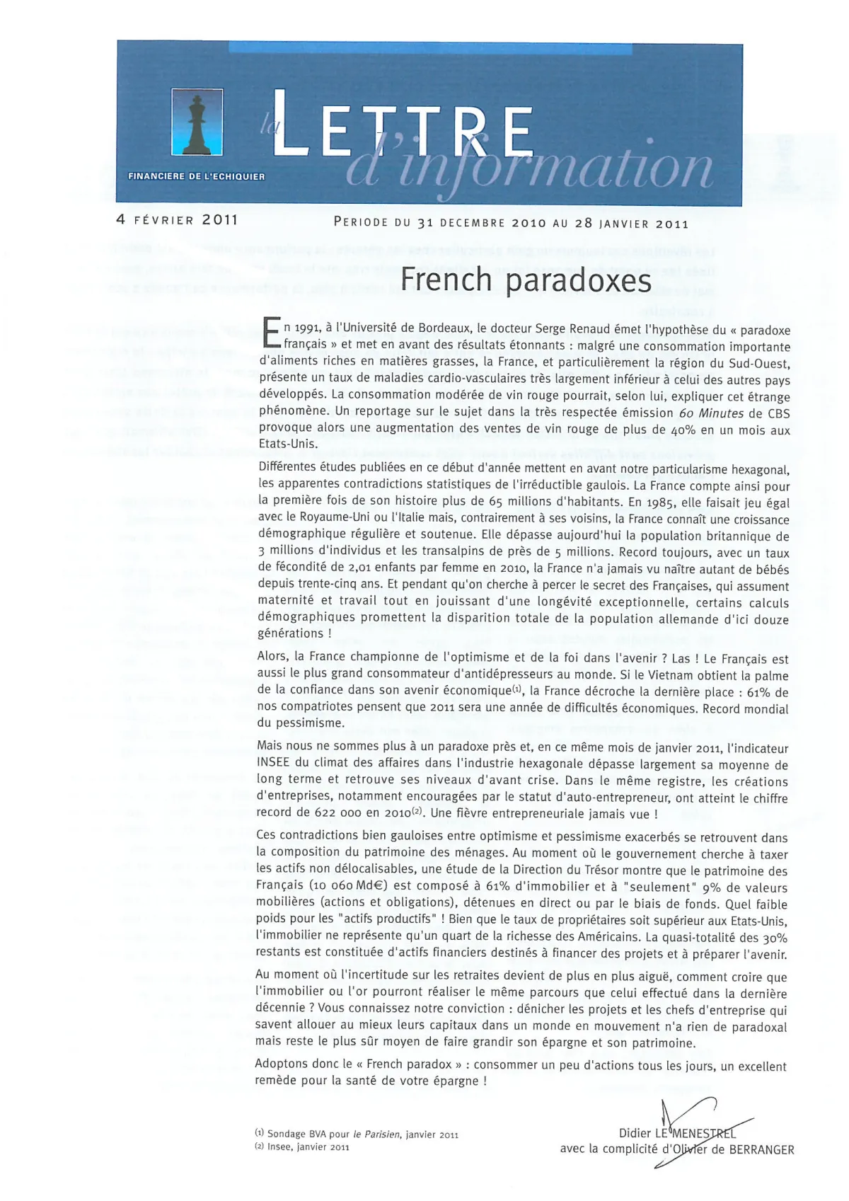 Lettre d'information