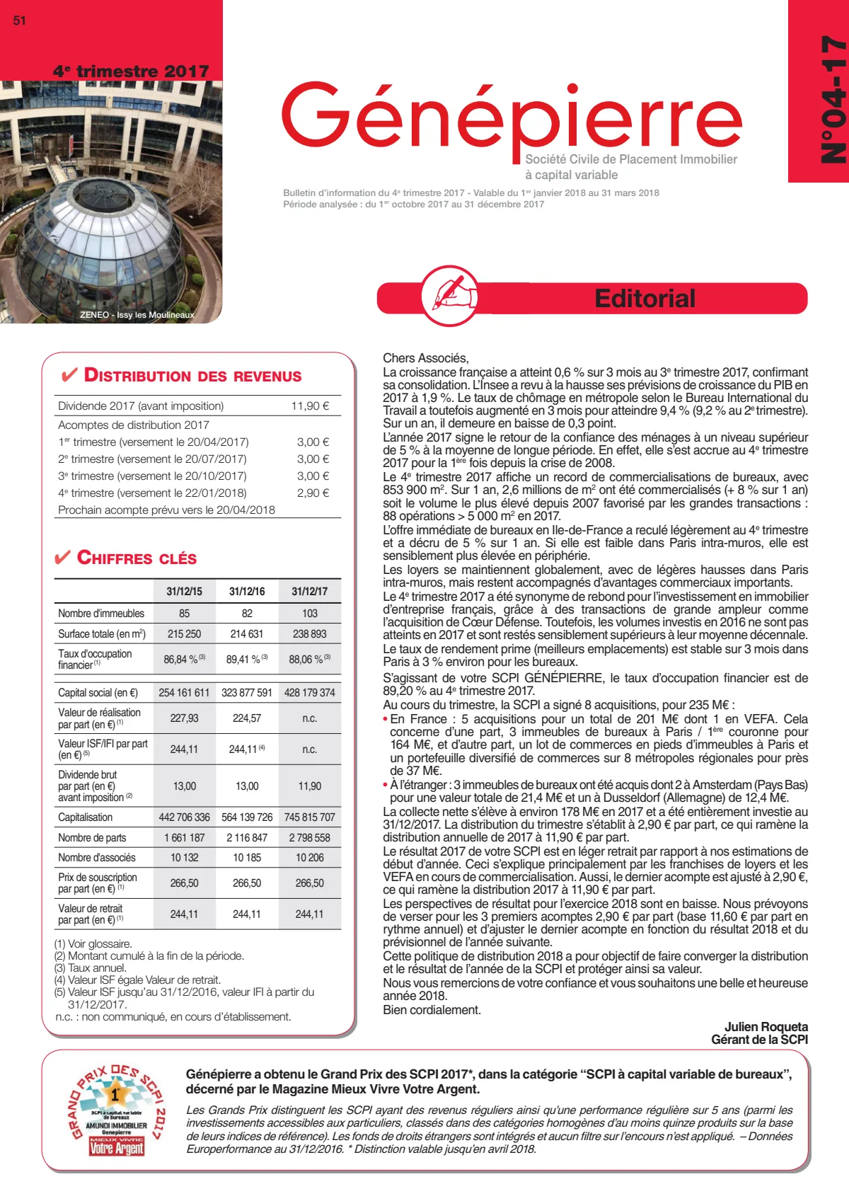 Bulletin trimestriel - 4ème trimestre 2017