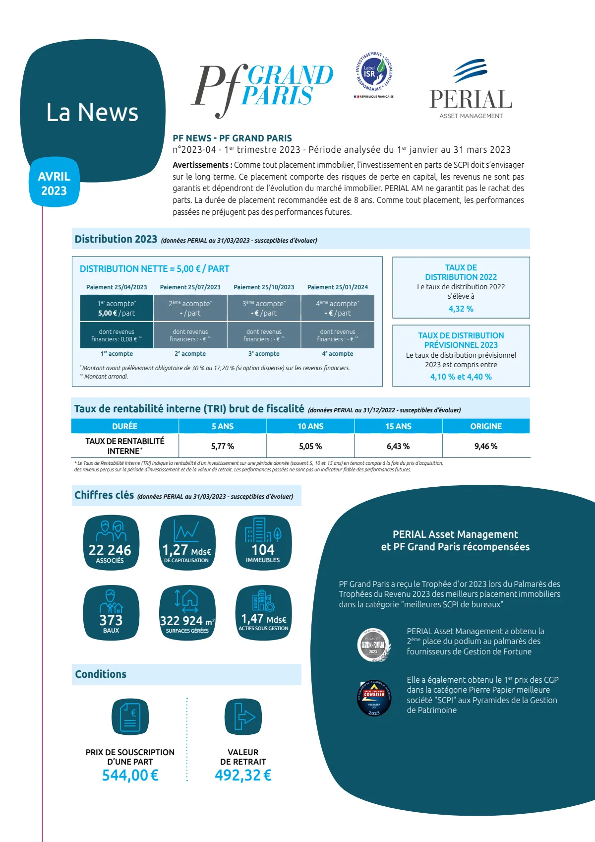 Bulletin trimestriel - 1er trimestre 2023