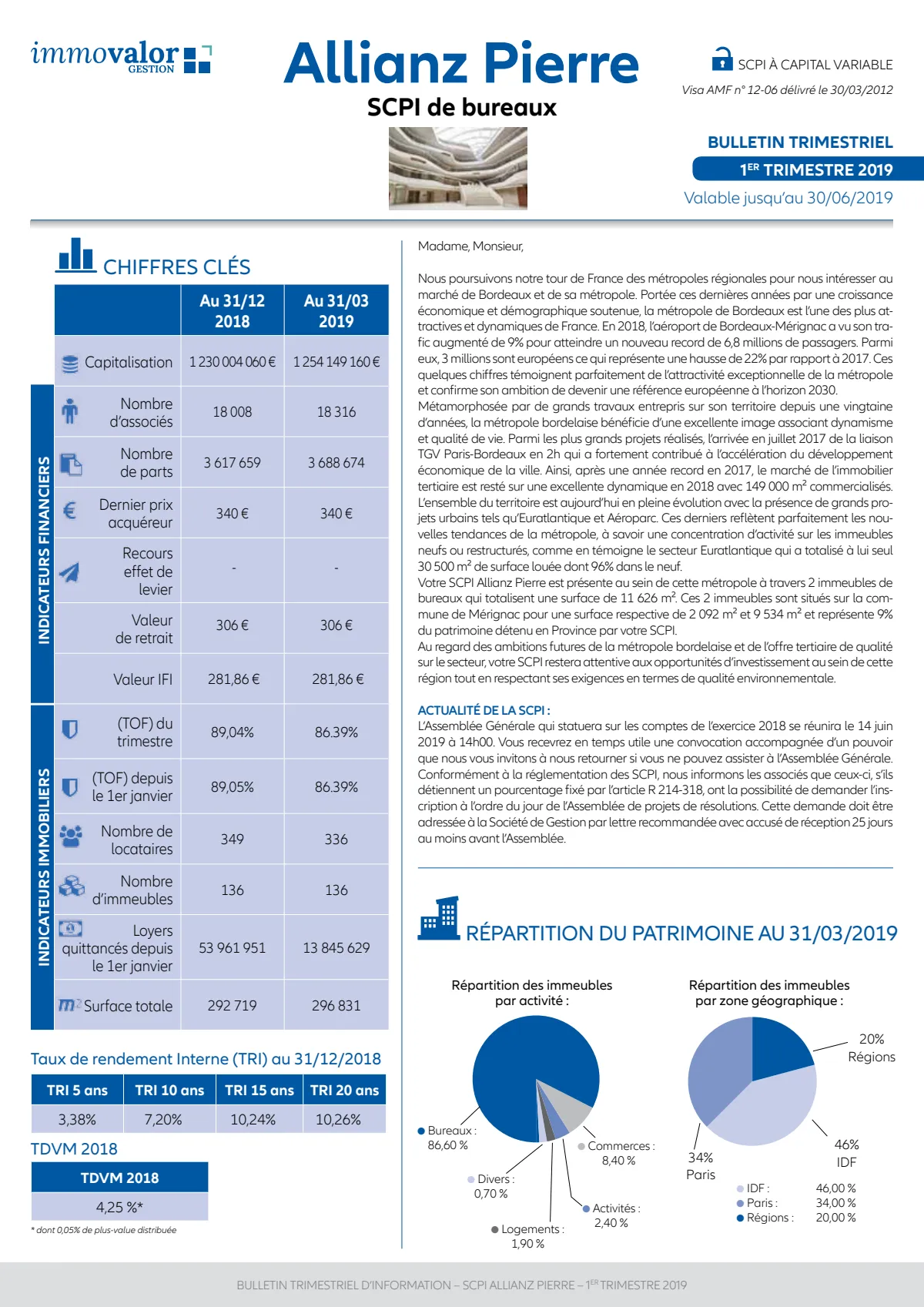 Bulletin trimestriel - 1er trimestre 2019