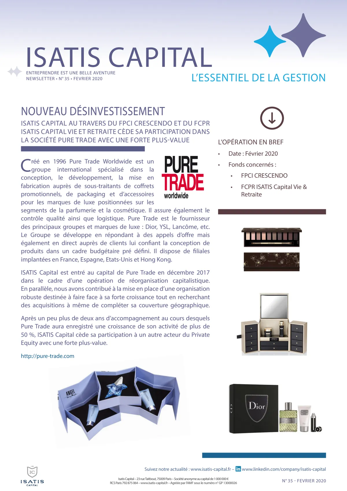 Newsletter n°35 - Février 2020 - Pure Trade Worldwide