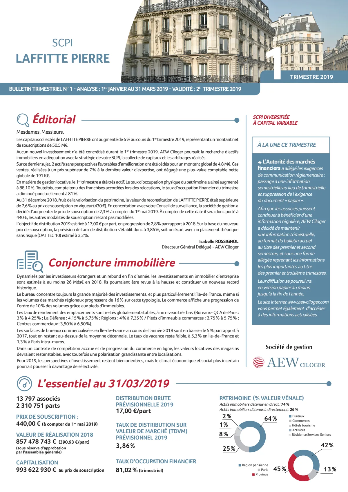 Bulletin trimestriel - 1er trimestre 2019